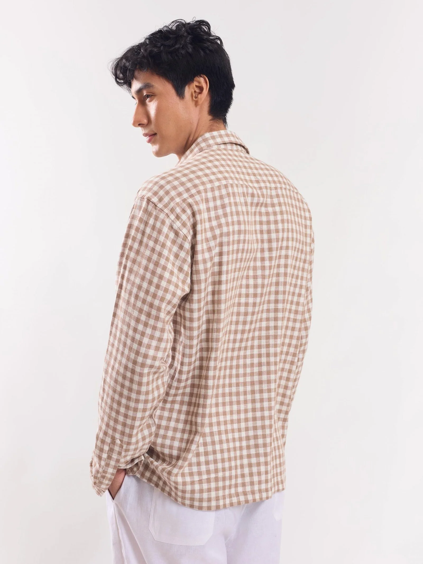 Brown Checked Holiday Shirt - Image 6
