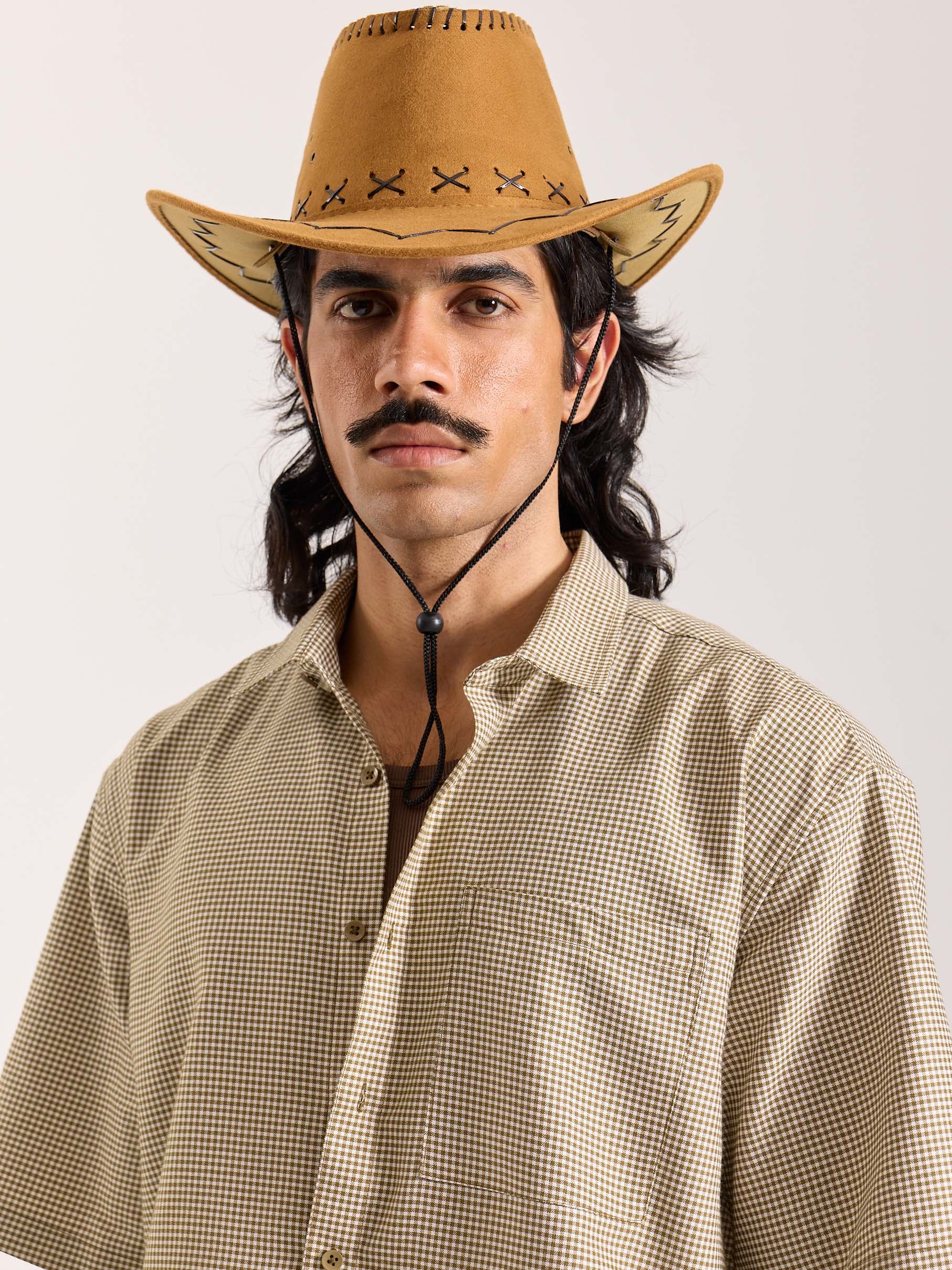 Brown Checkered Cropped Shirt - Image 5