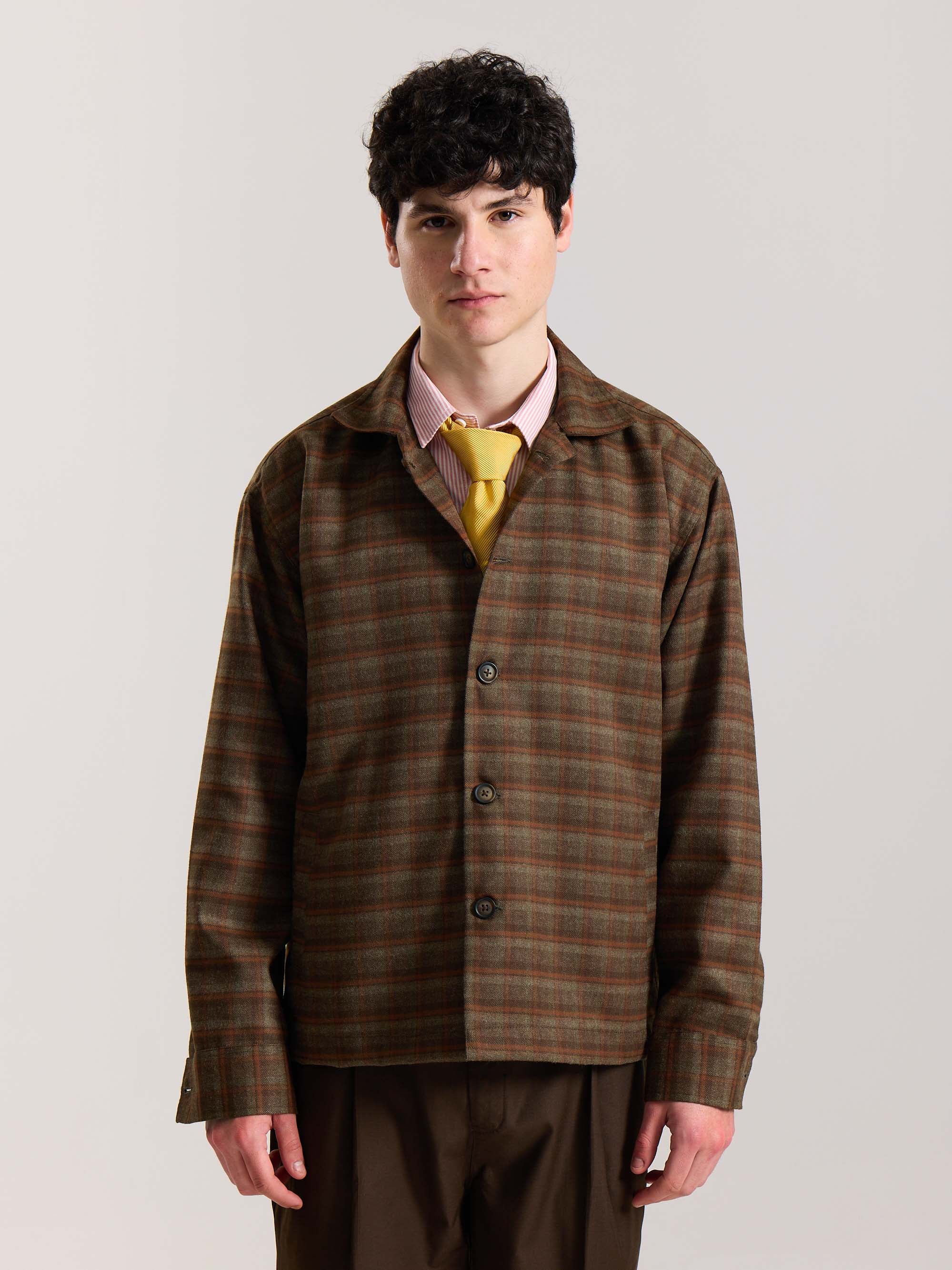 Brown Checkered Tweed Shacket ( Pre-Order ) - Image 3