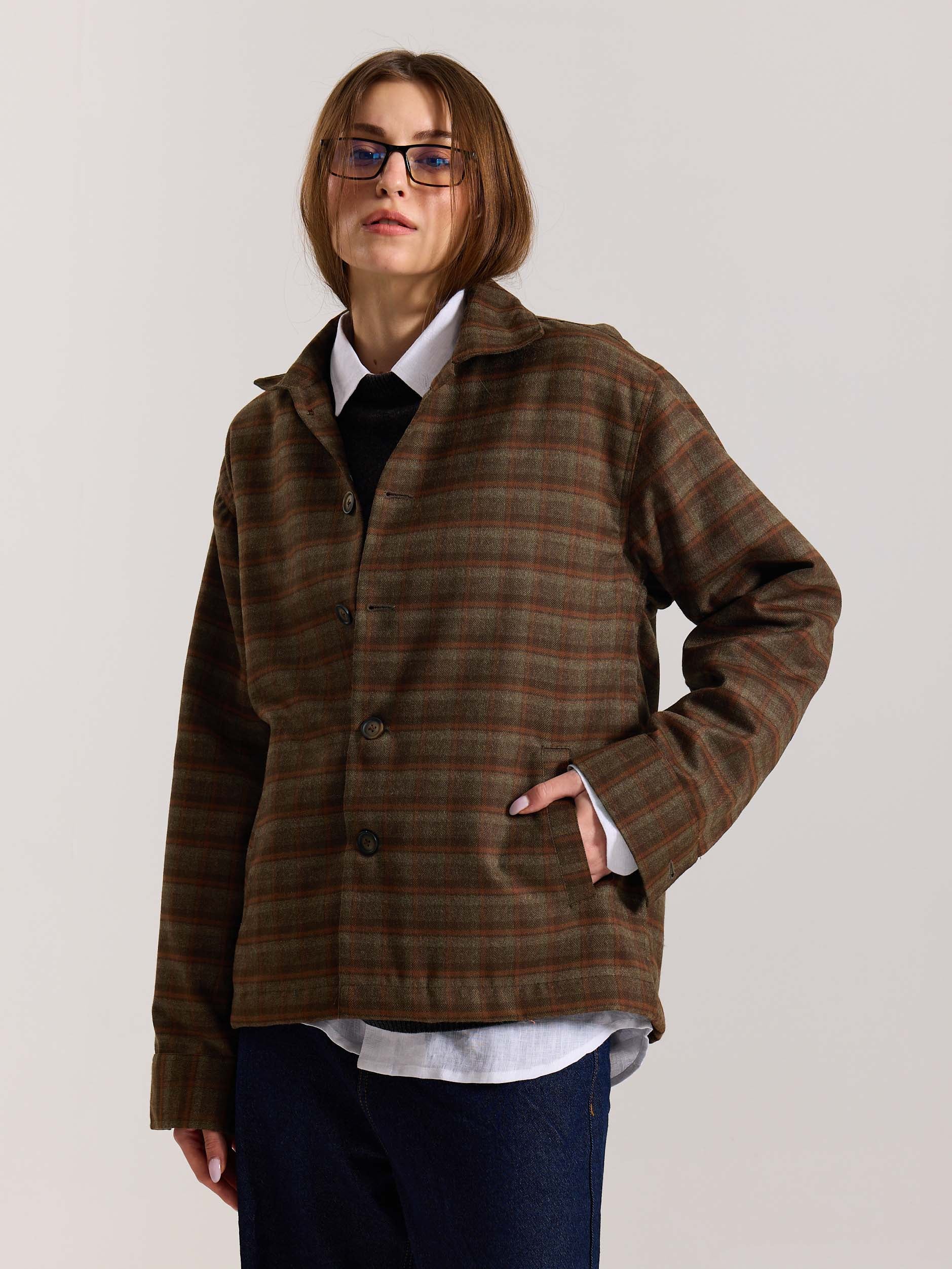 Brown Checkered Tweed Shacket ( Pre-Order ) - Image 4