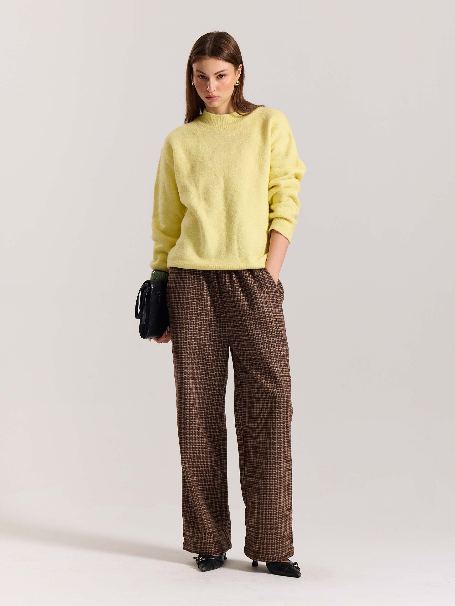 Brown Checkered Woolen Pants - Image 2