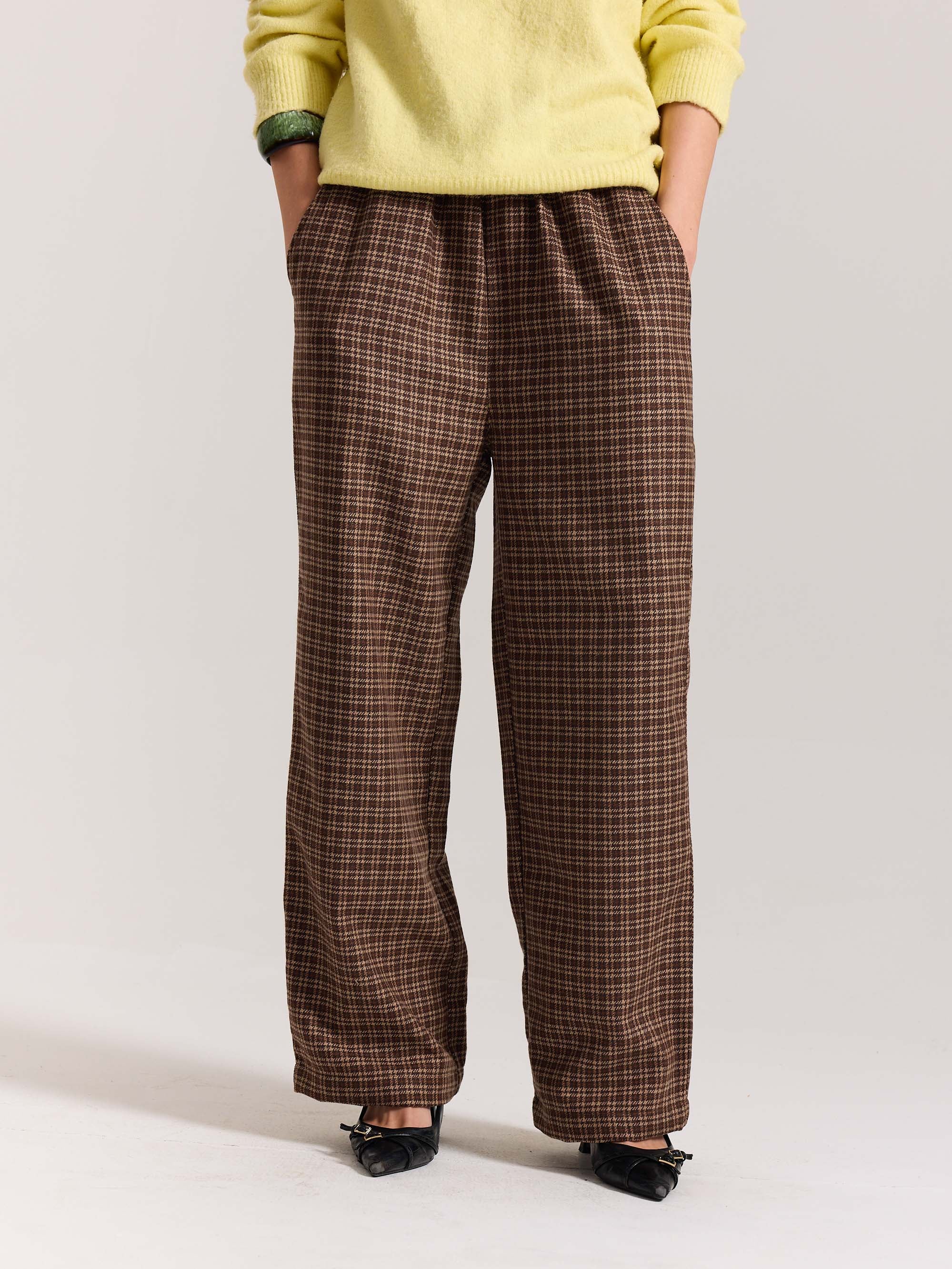 Brown Checkered Woolen Pants - Image 4