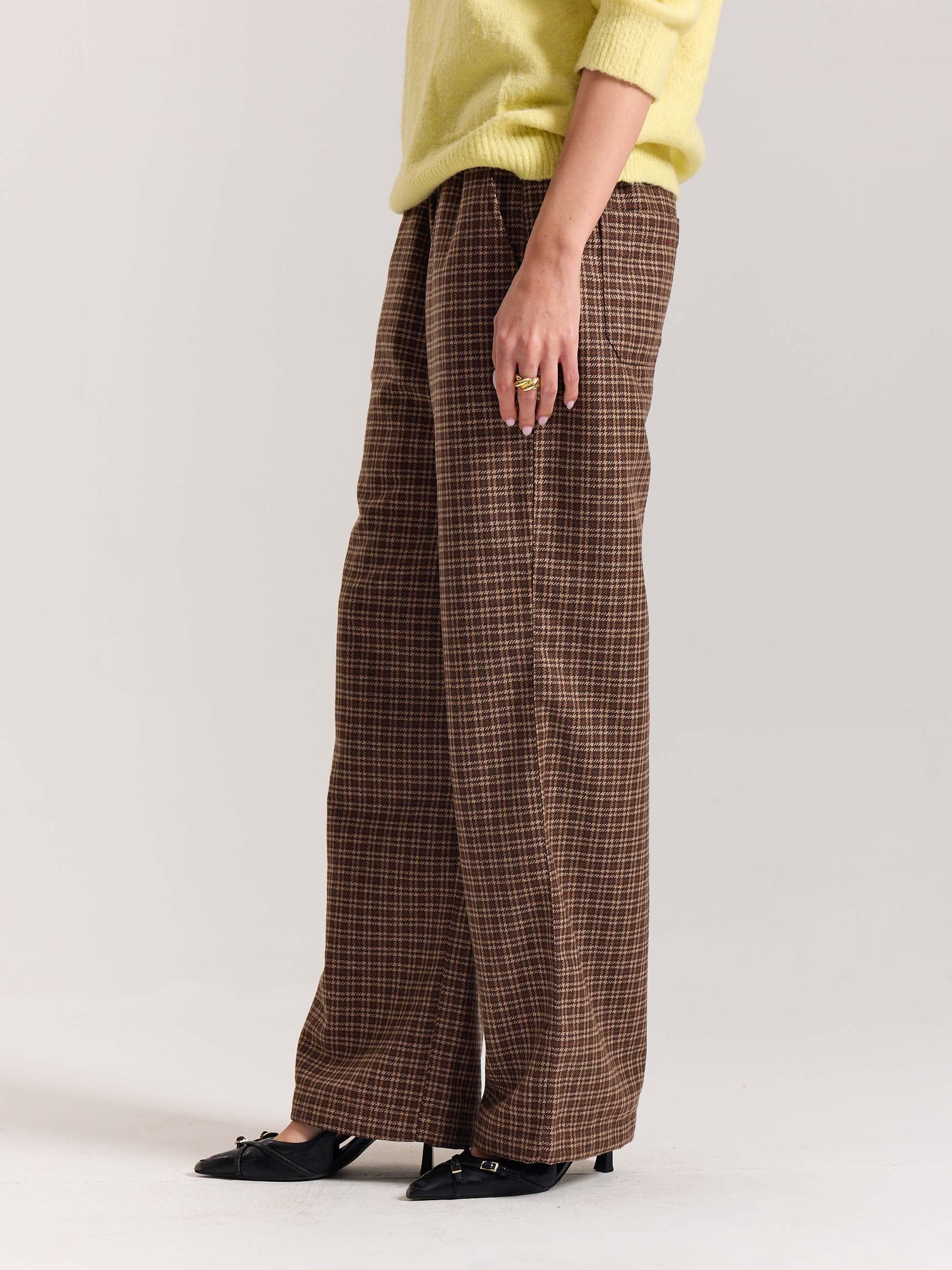 Brown Checkered Woolen Pants - Image 5