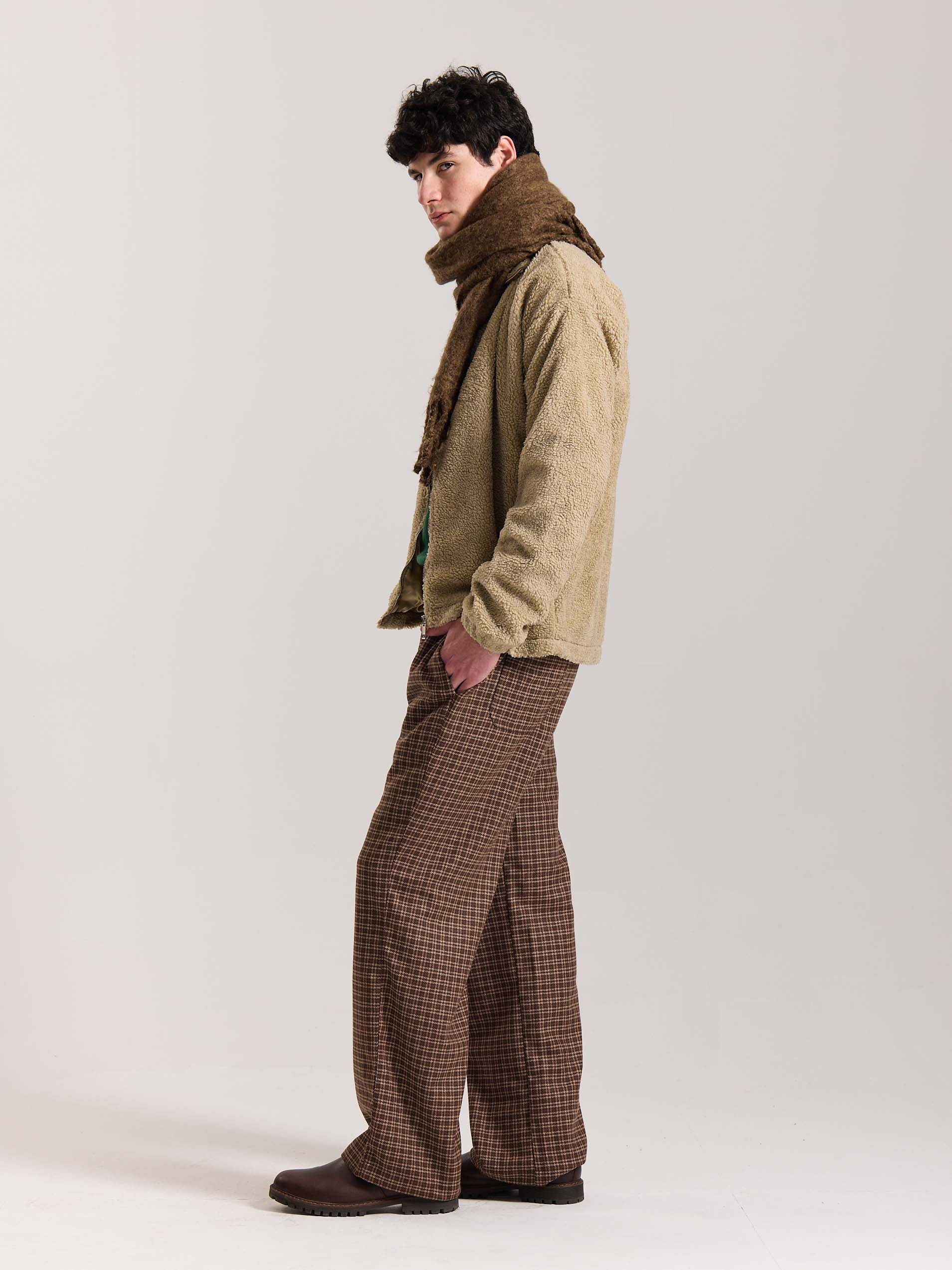 Brown Checkered Woolen Pants - Image 6