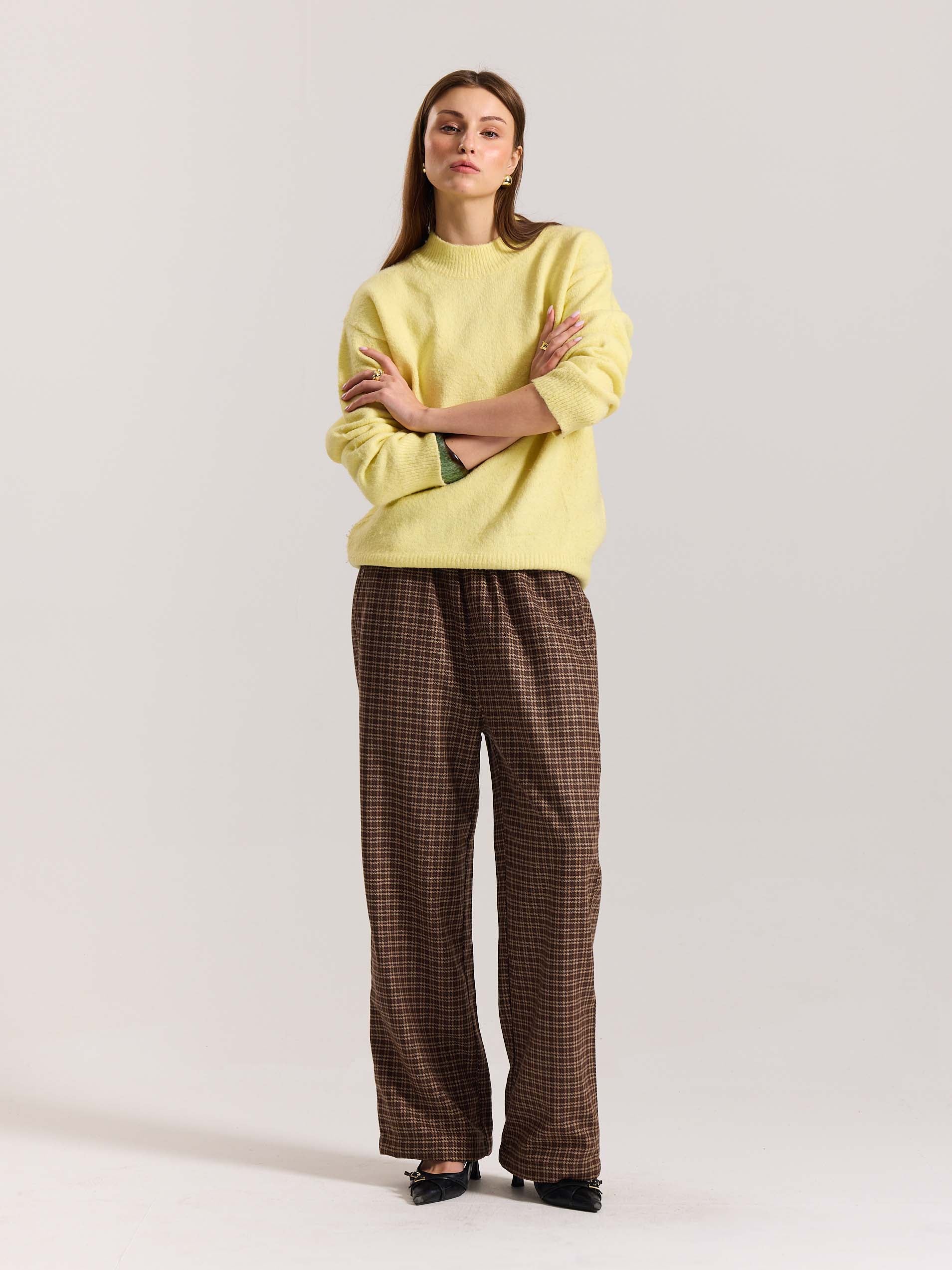 Brown Checkered Woolen Pants - Image 7