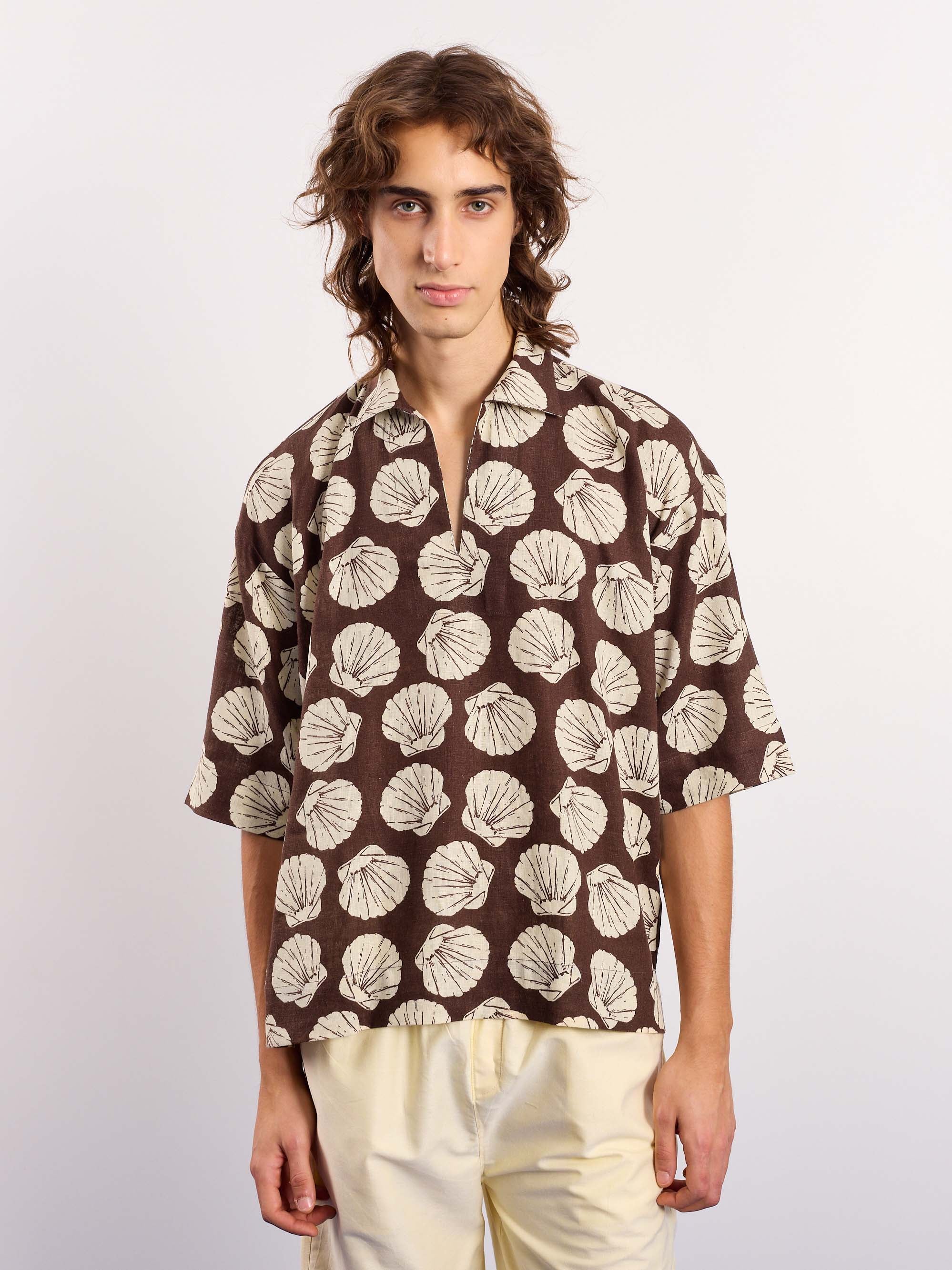 Brown & Cream Shells Printed Pullover - Image 3