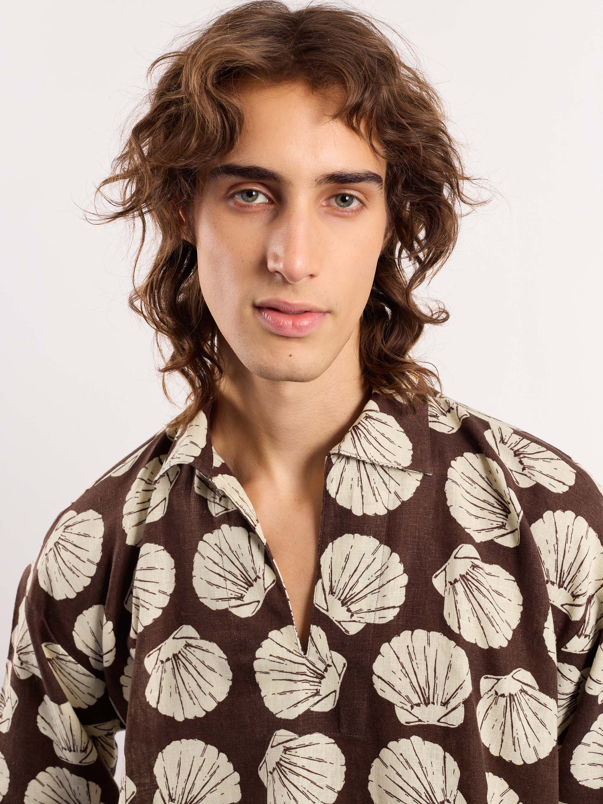 Brown & Cream Shells Printed Pullover - Image 6