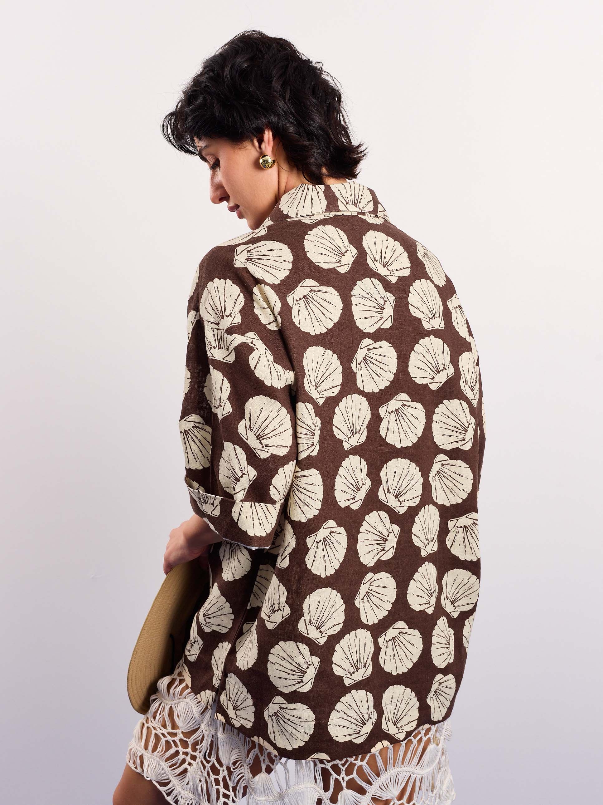 Brown & Cream Shells Printed Pullover - Image 8