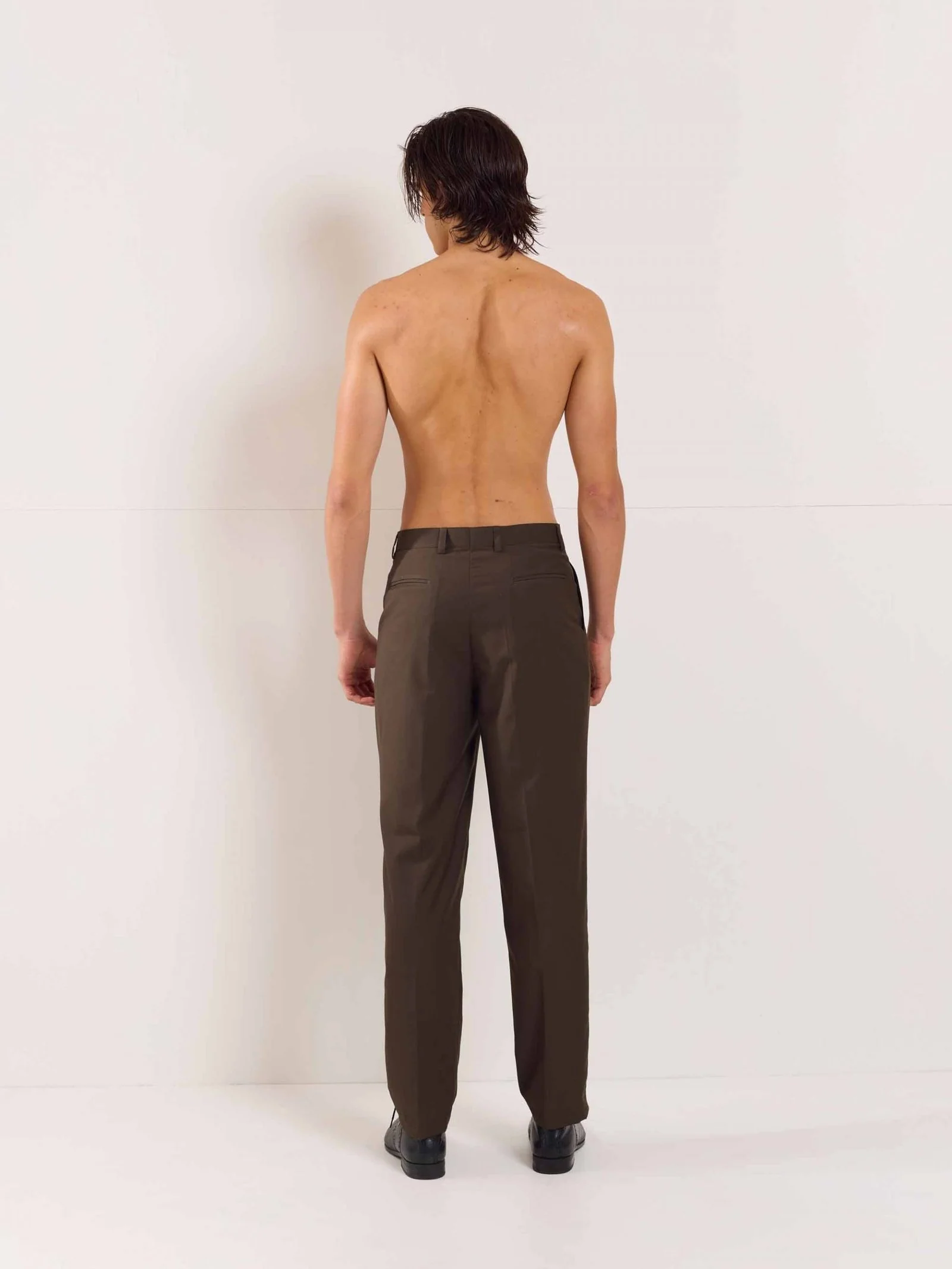 Brown Straight Fit Trousers - Image 3