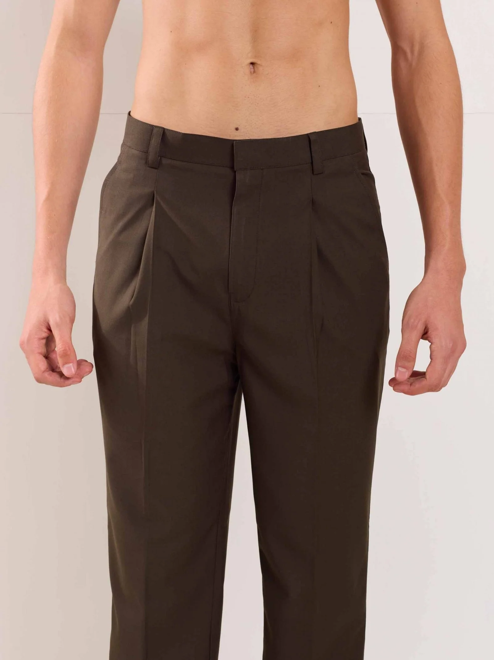 Brown Straight Fit Trousers - Image 4
