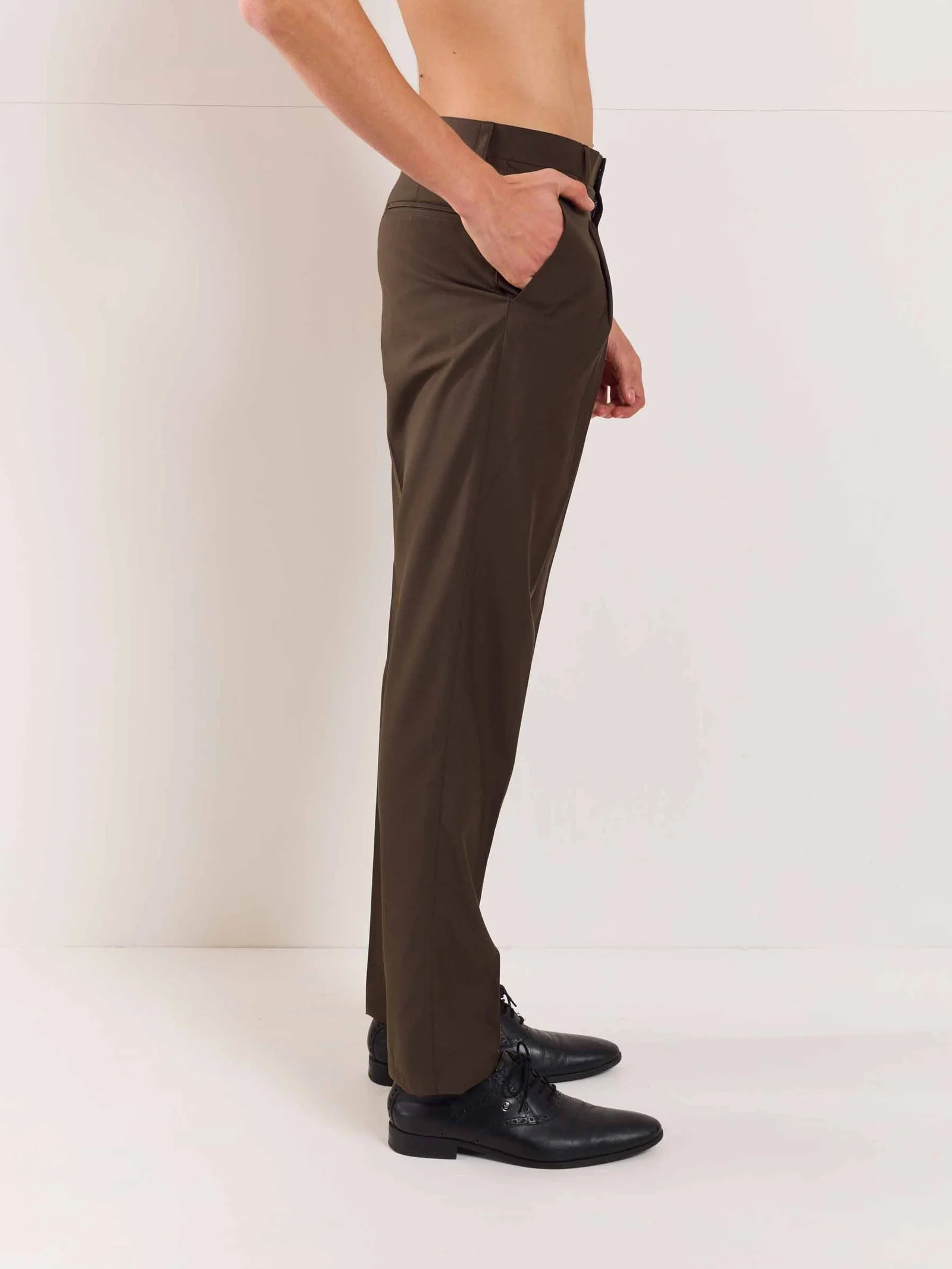 Brown Straight Fit Trousers - Image 5