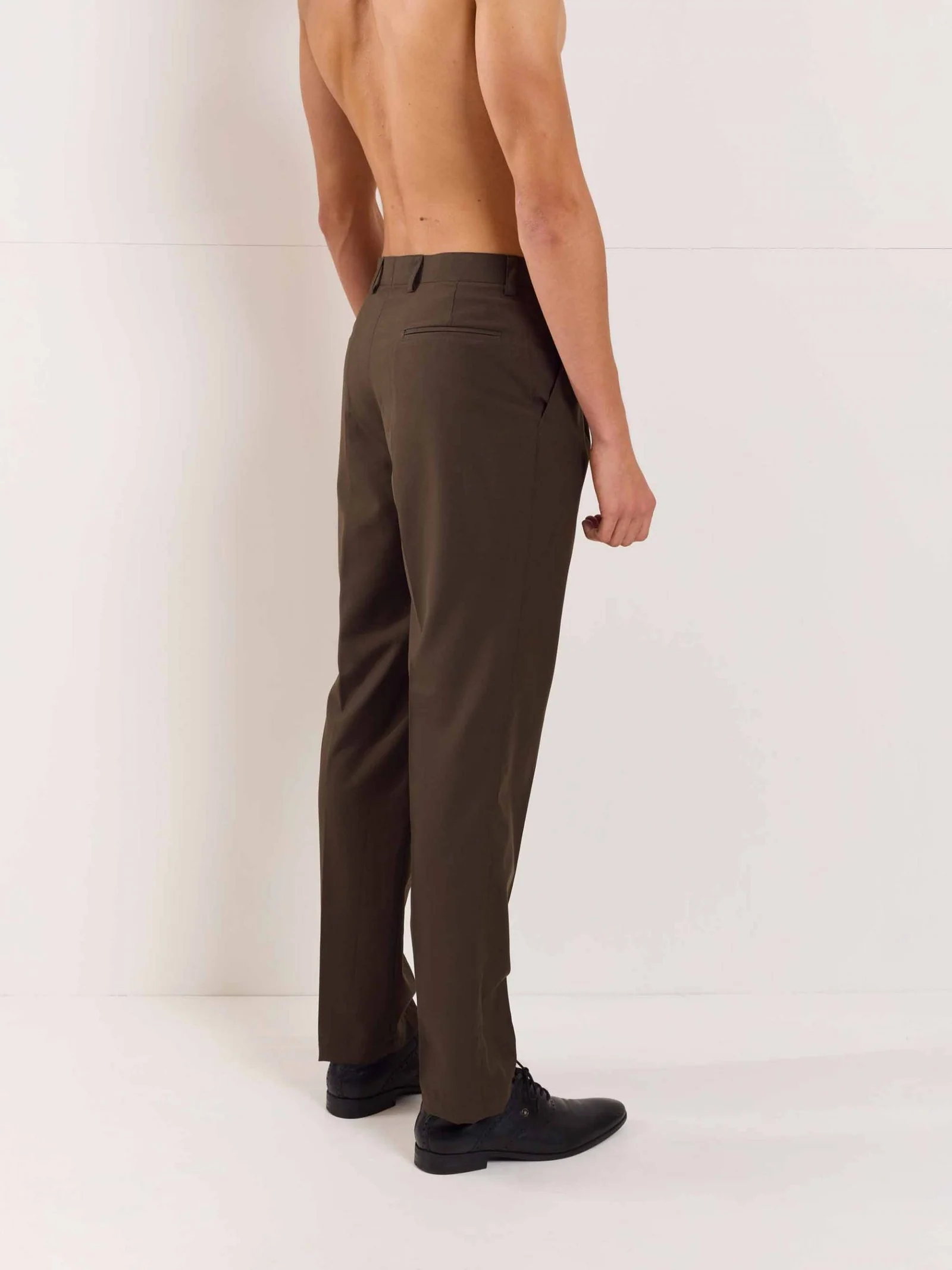 Brown Straight Fit Trousers - Image 6