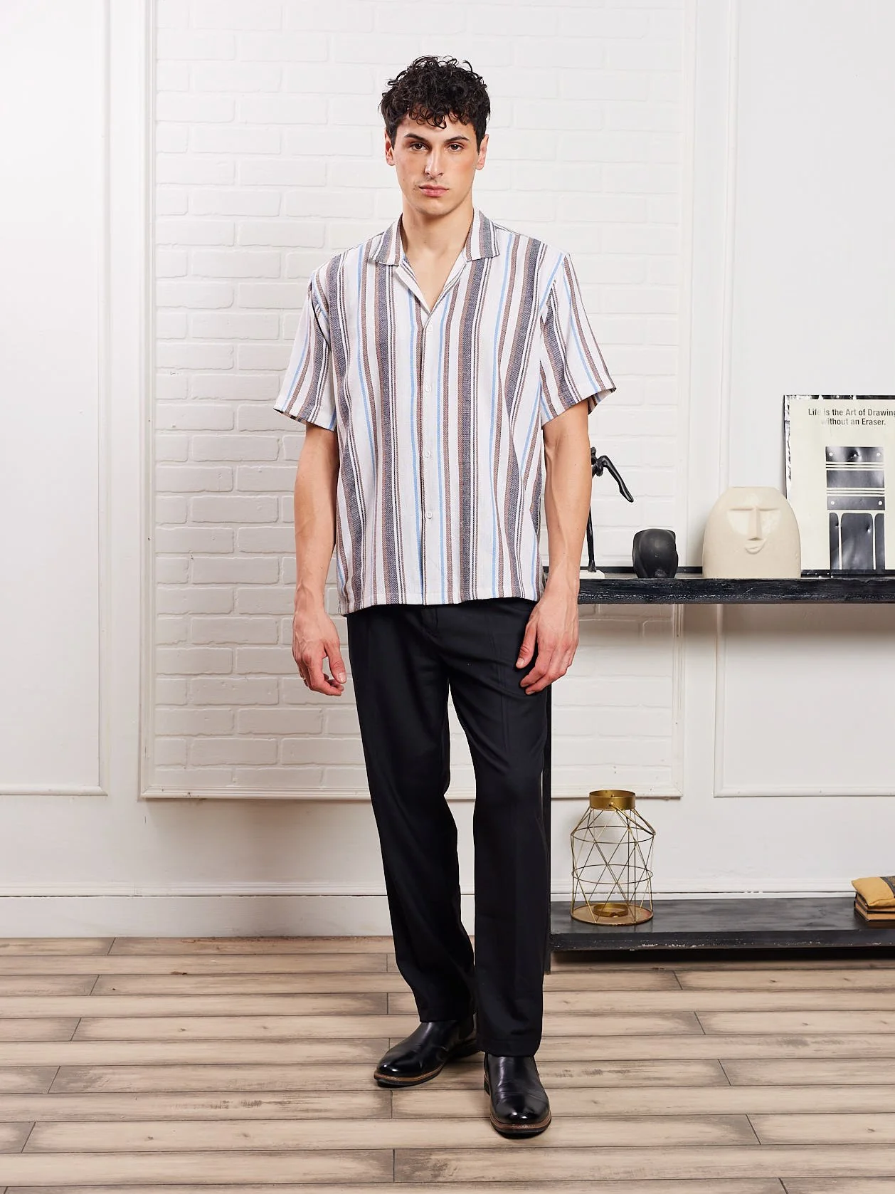 Brown Striped Knit Shirt - Image 2