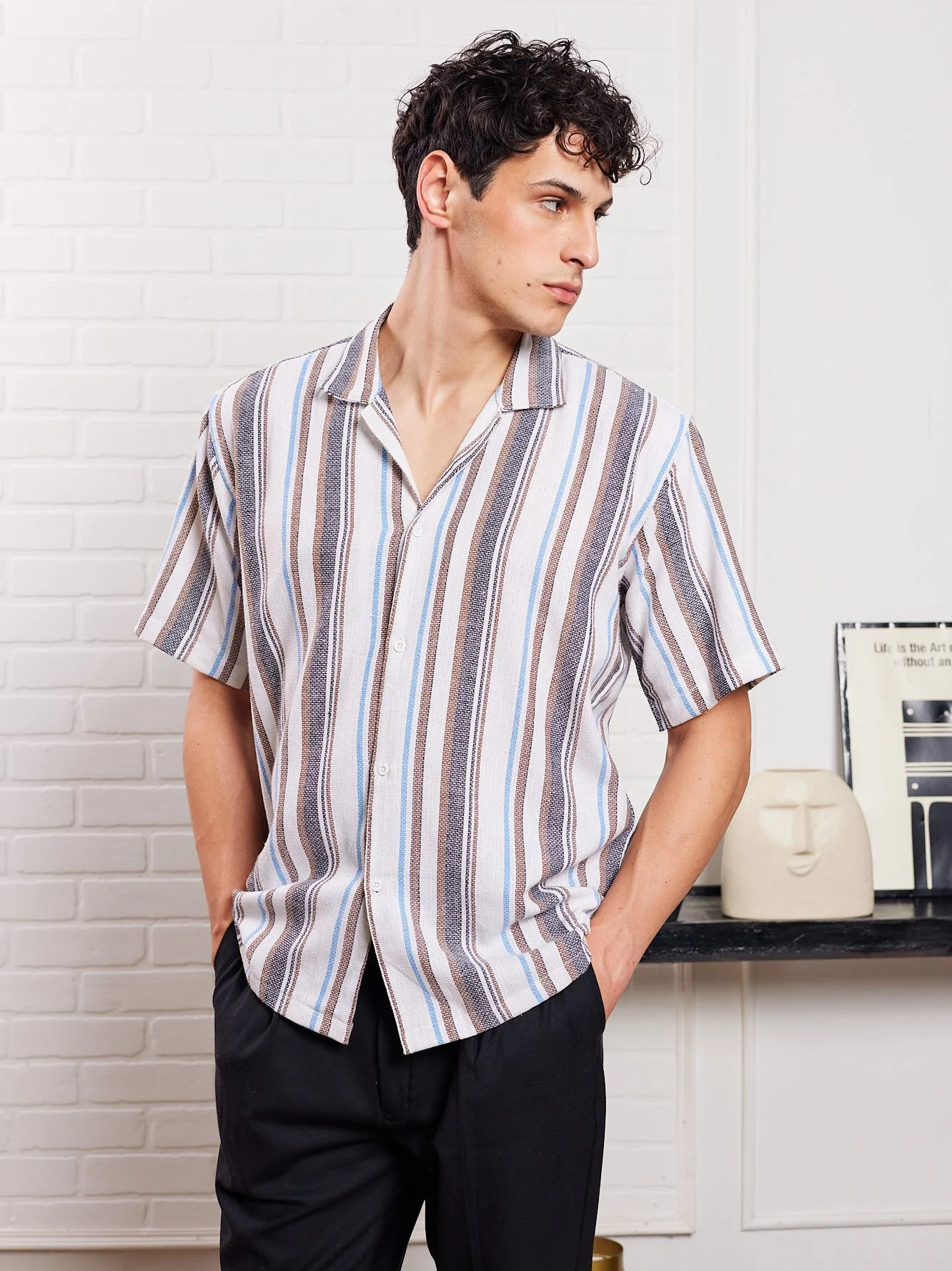 Brown Striped Knit Shirt - Image 4