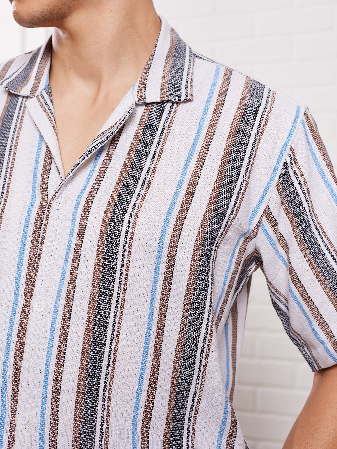 Brown Striped Knit Shirt - Image 5