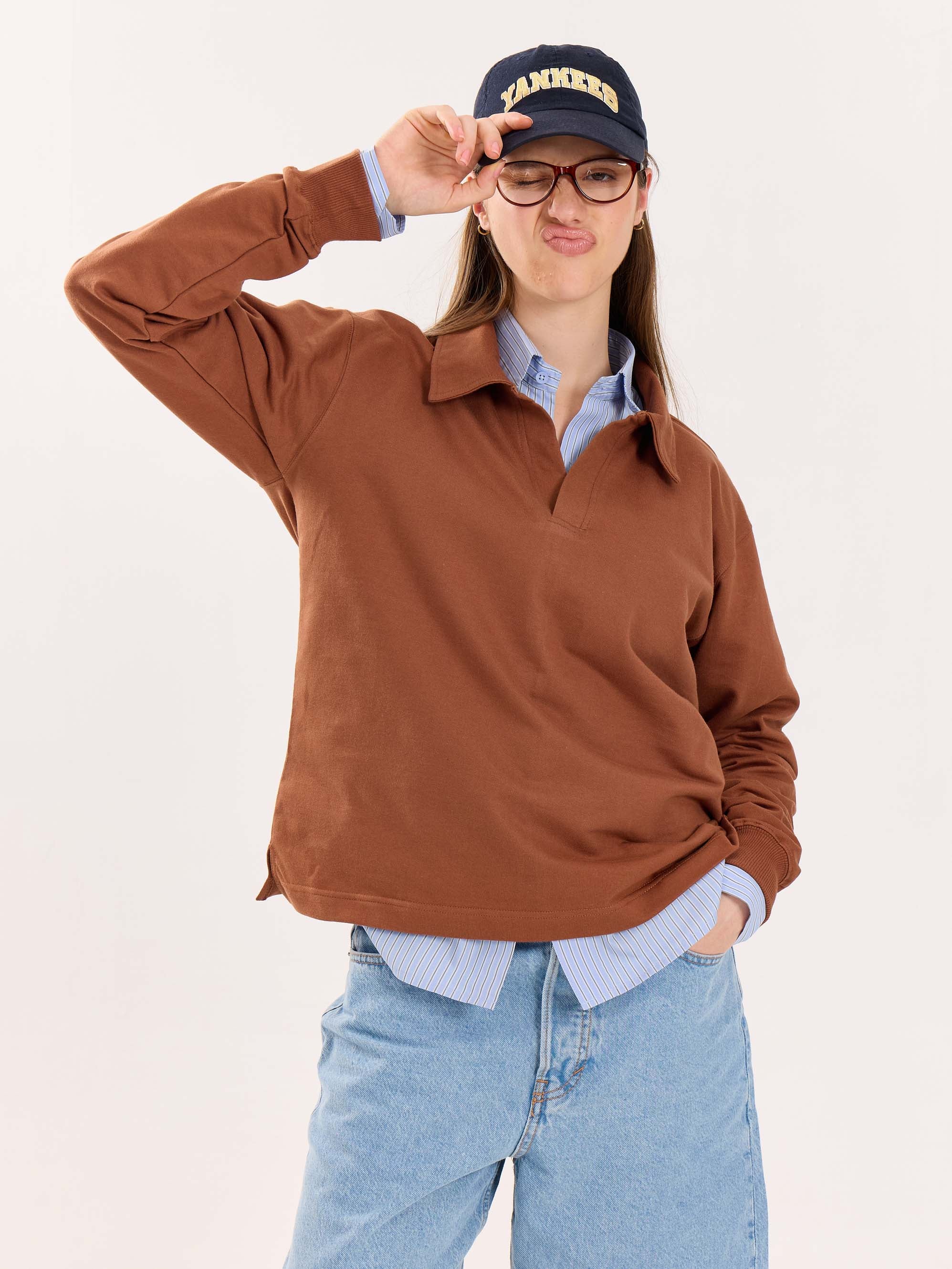 Brown Terry Polo Tee - Image 4