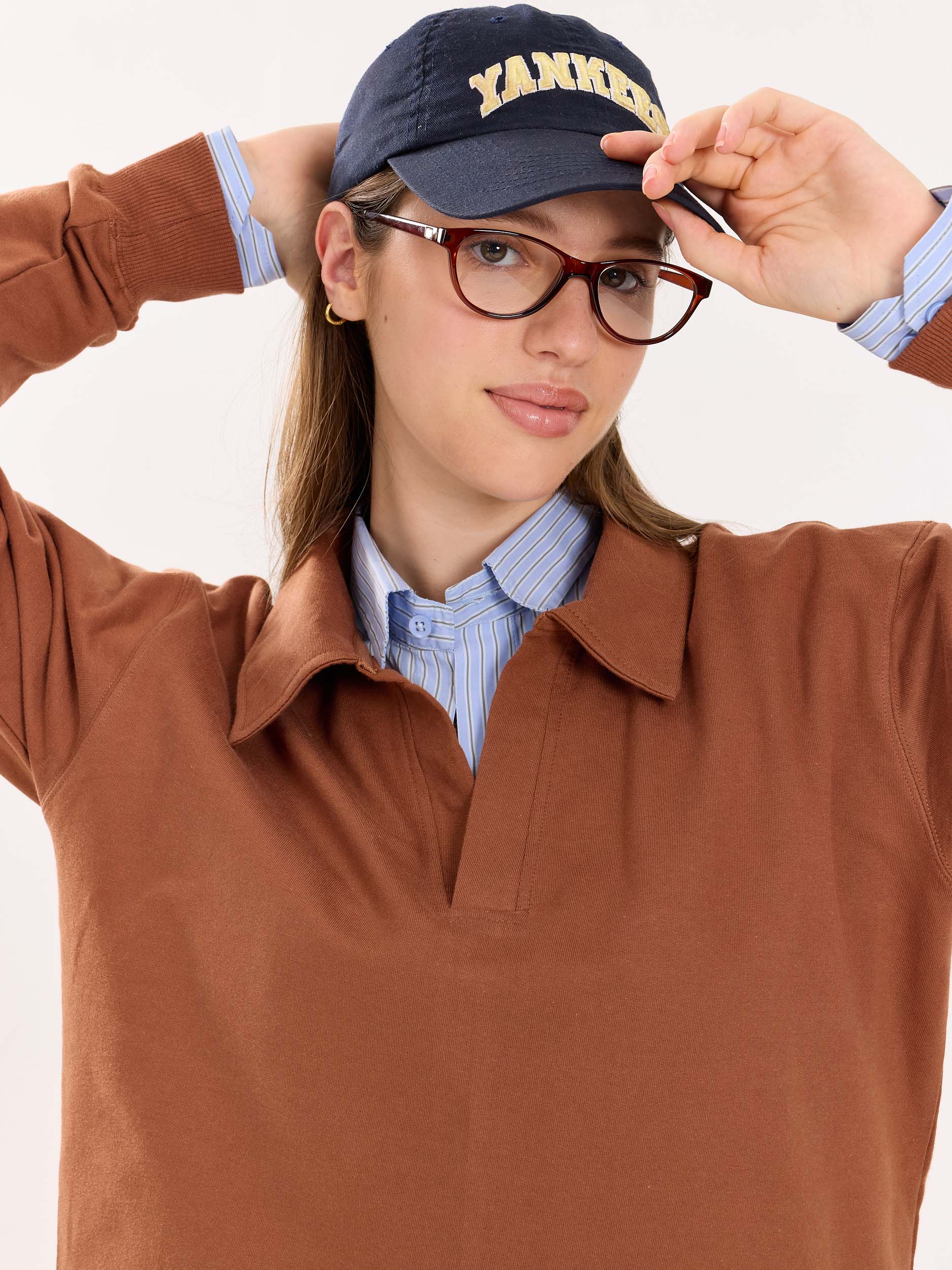 Brown Terry Polo Tee - Image 5