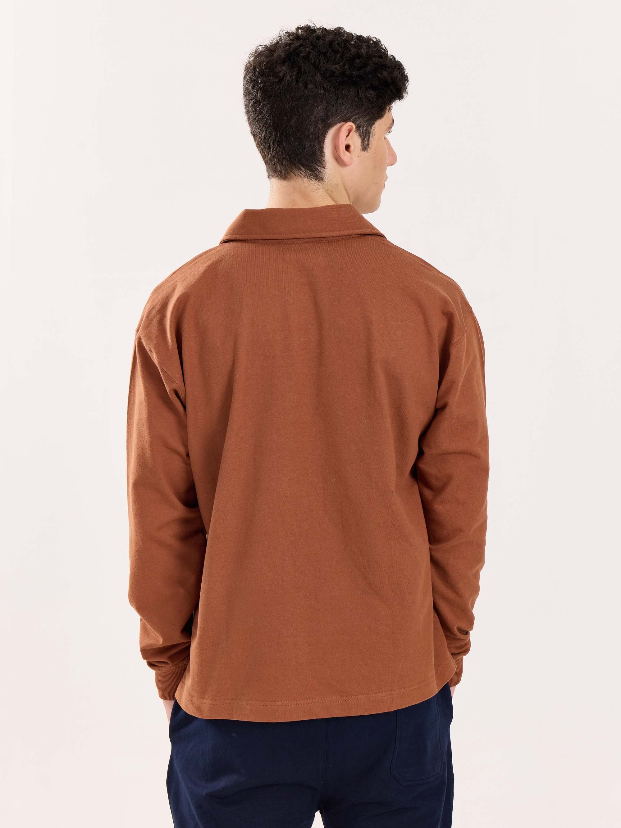 Brown Terry Polo Tee - Image 8