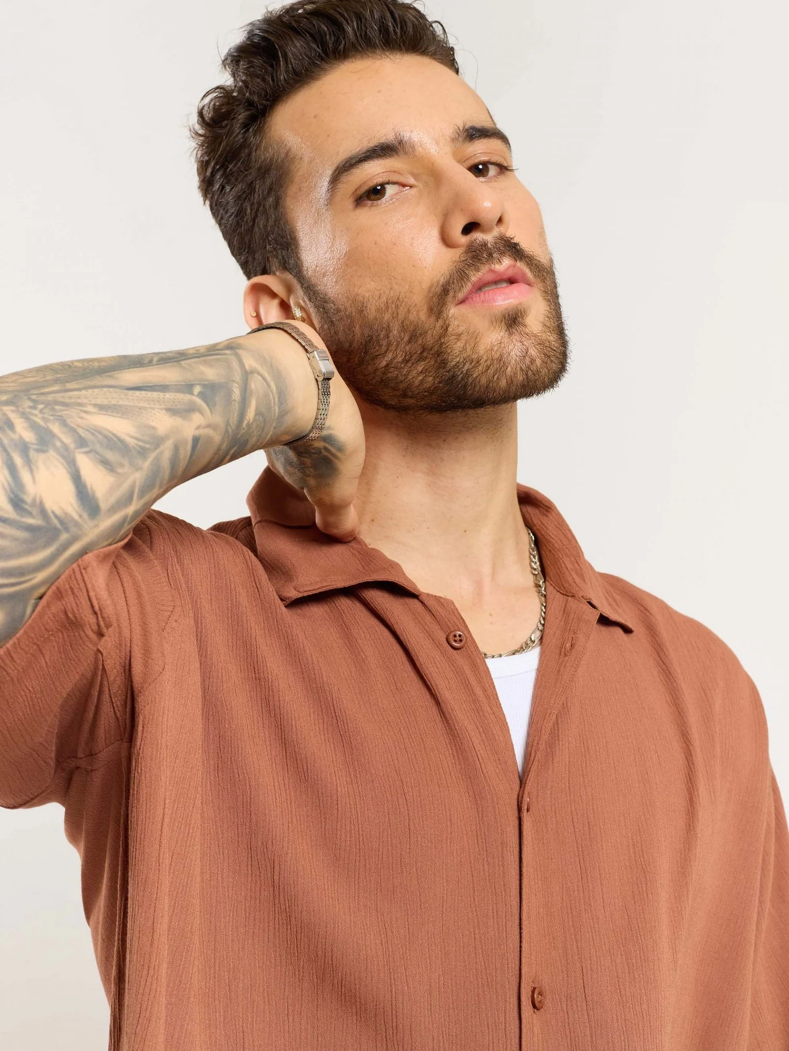 Brown Wrinkled Shirt - Image 3