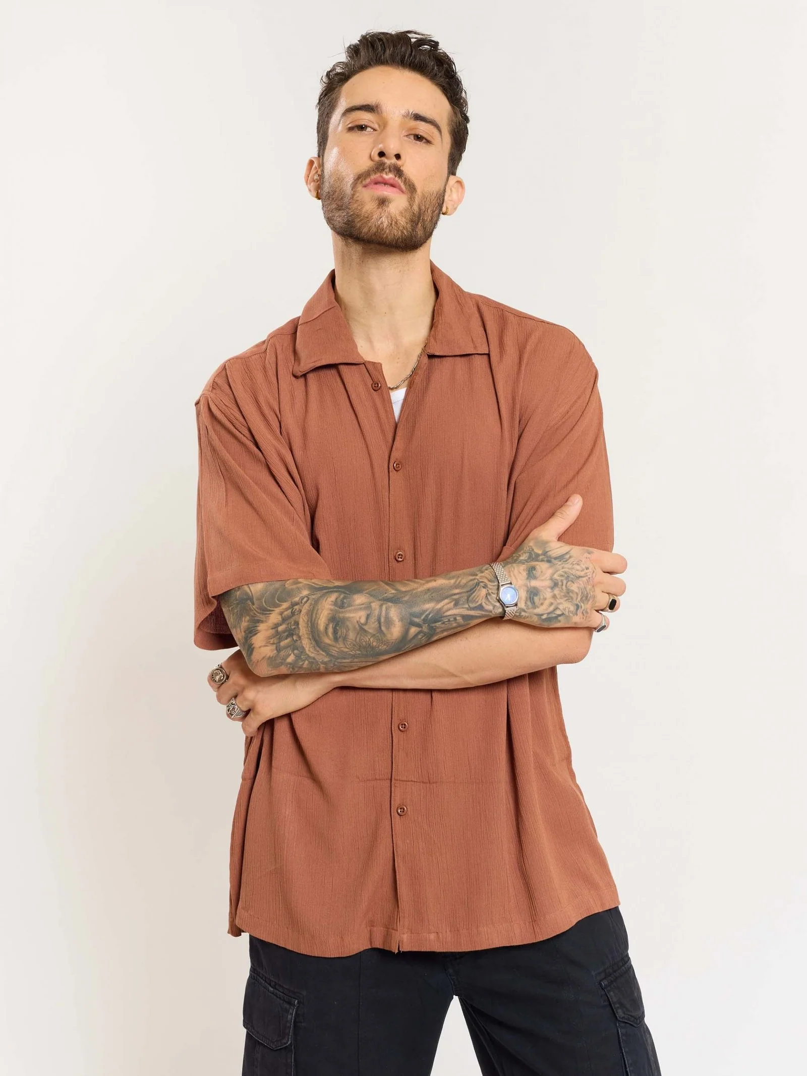 Brown Wrinkled Shirt - Image 6