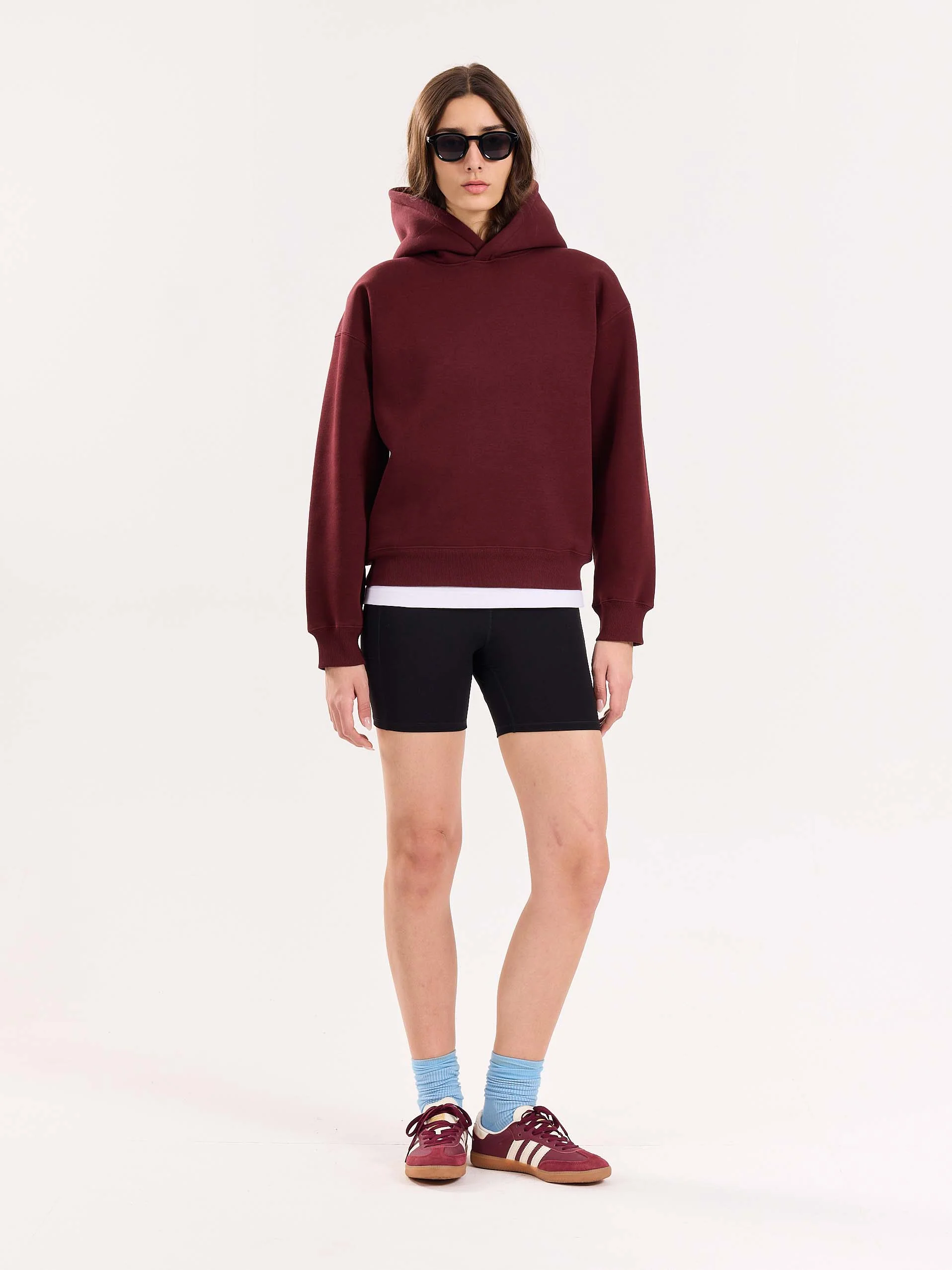 Burgundy Cropped Fit Hoodie - Image 3