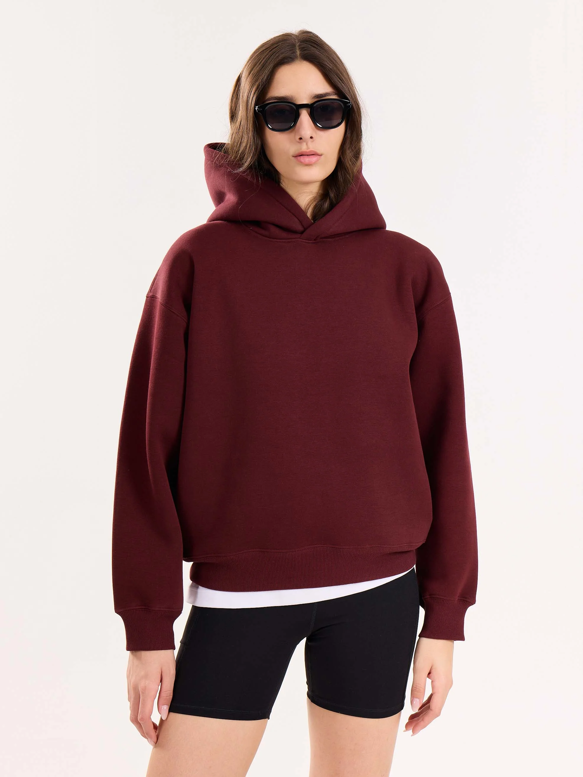 Burgundy Cropped Fit Hoodie - Image 4