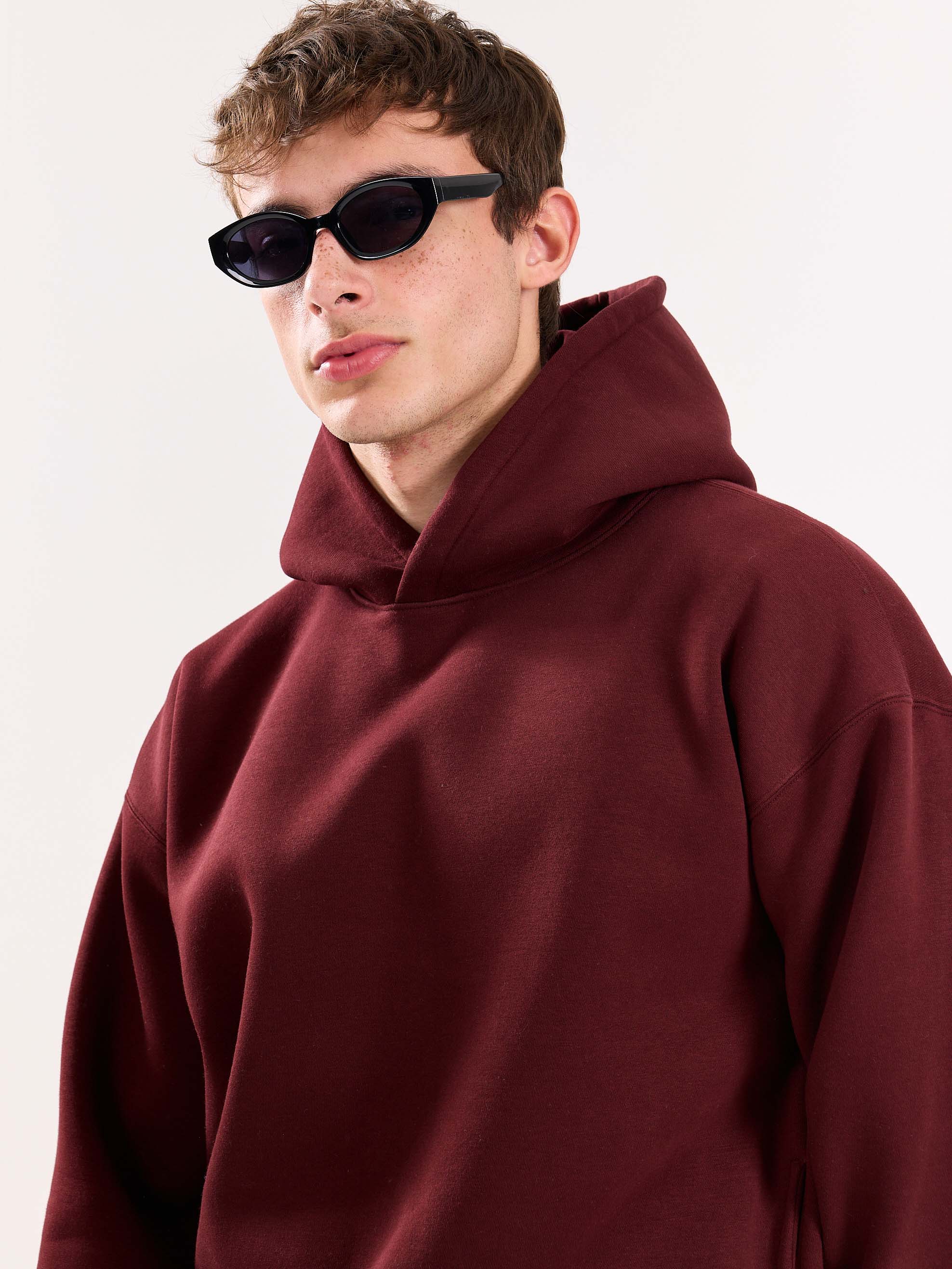 Burgundy Cropped Fit Hoodie - Image 5