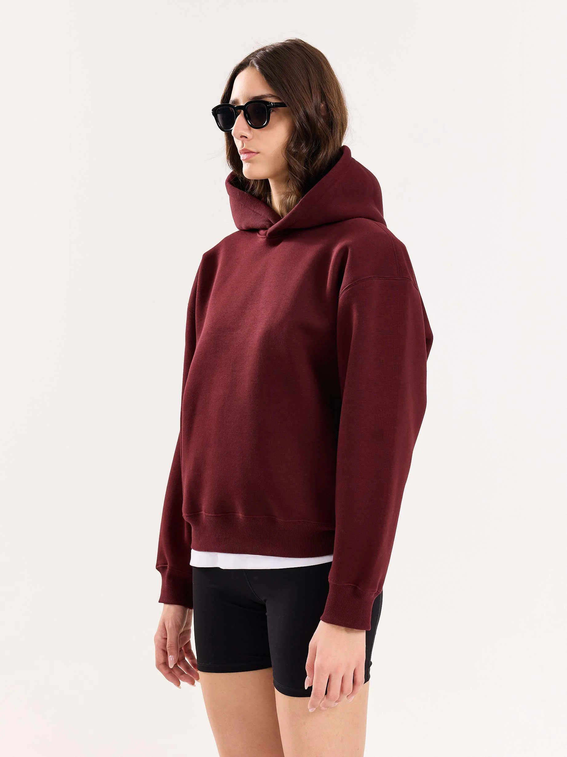 Burgundy Cropped Fit Hoodie - Image 6