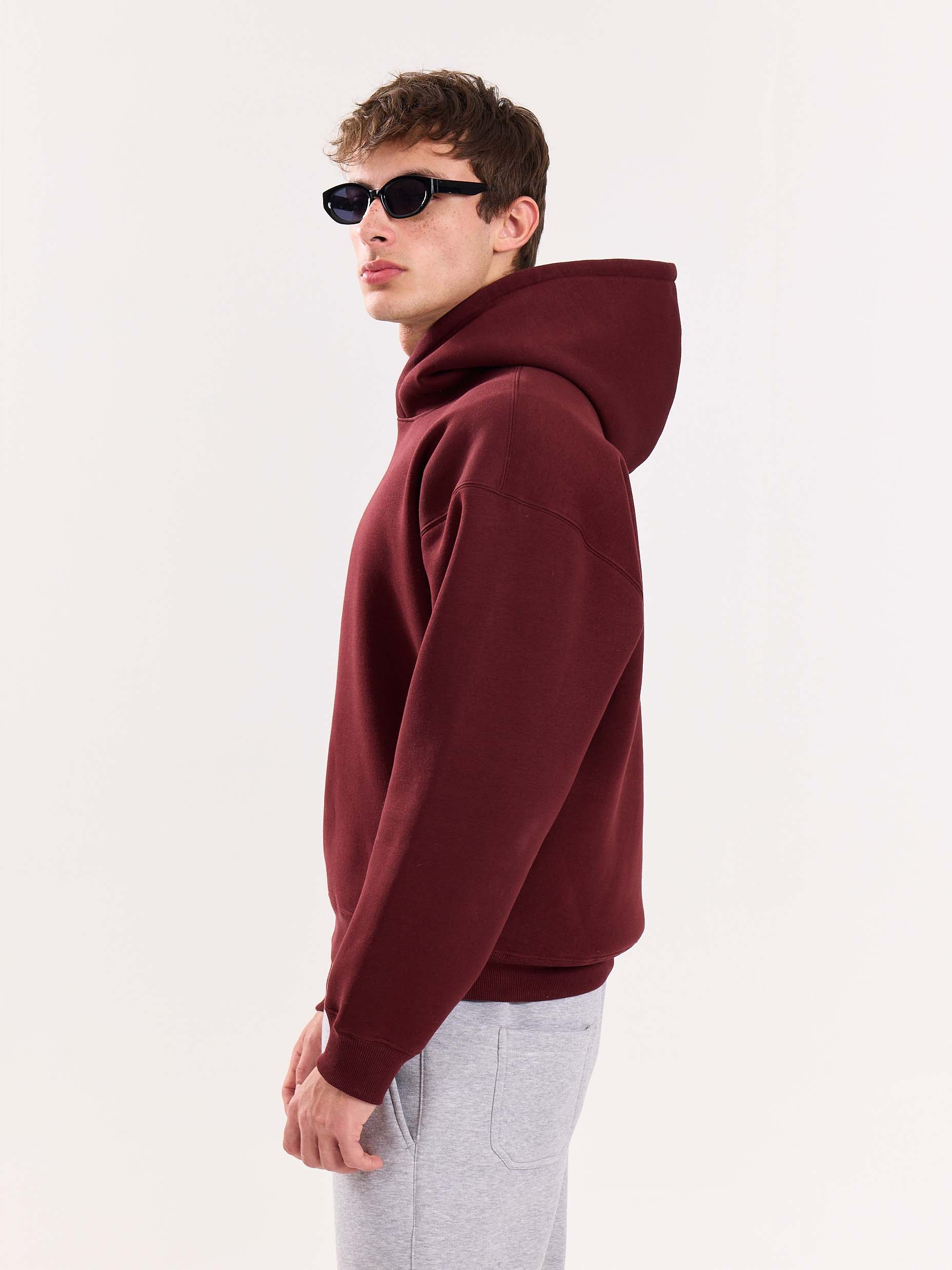Burgundy Cropped Fit Hoodie - Image 7