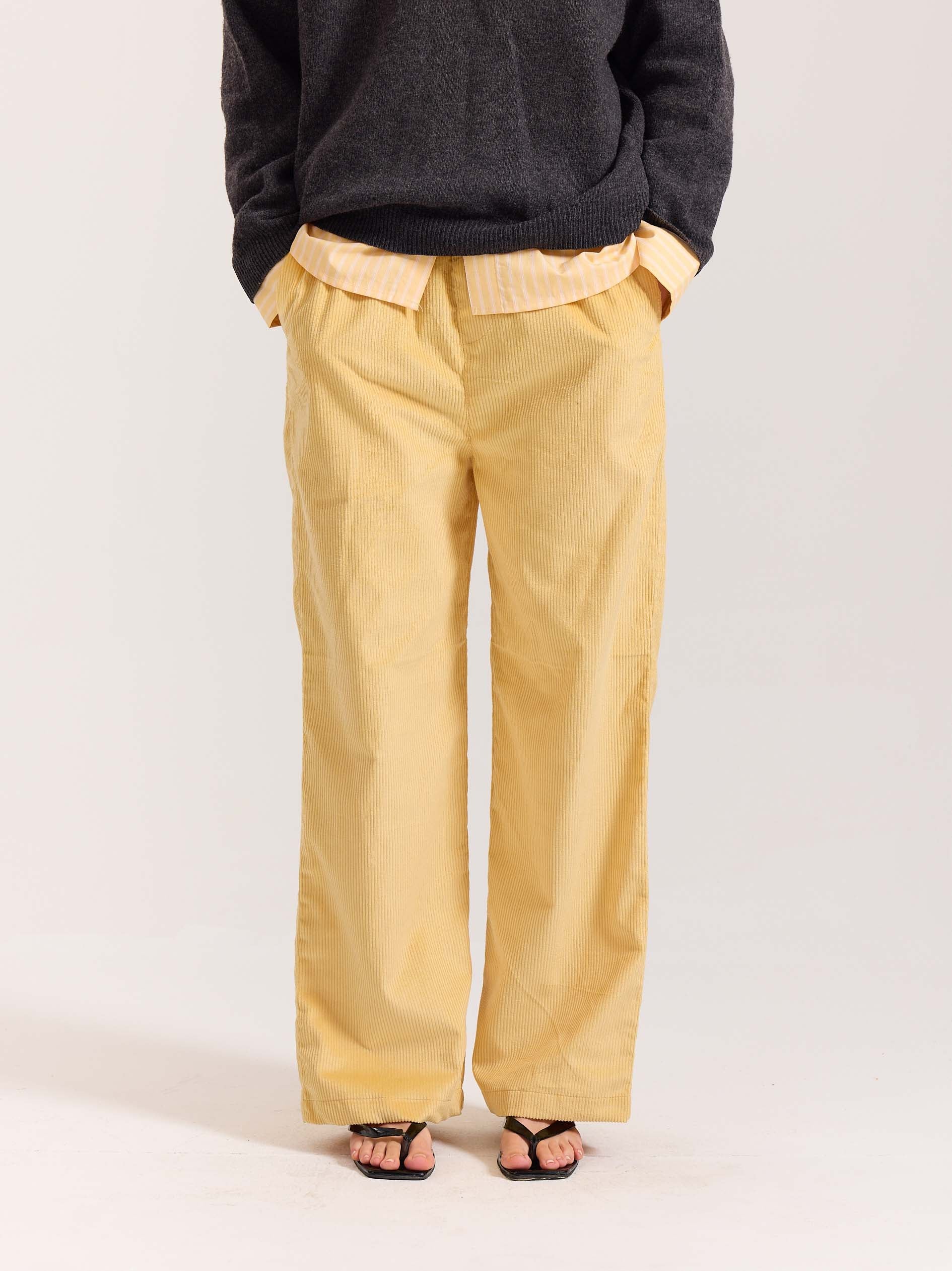 Butter Yellow Corduroy Pull-on Pants - Image 6