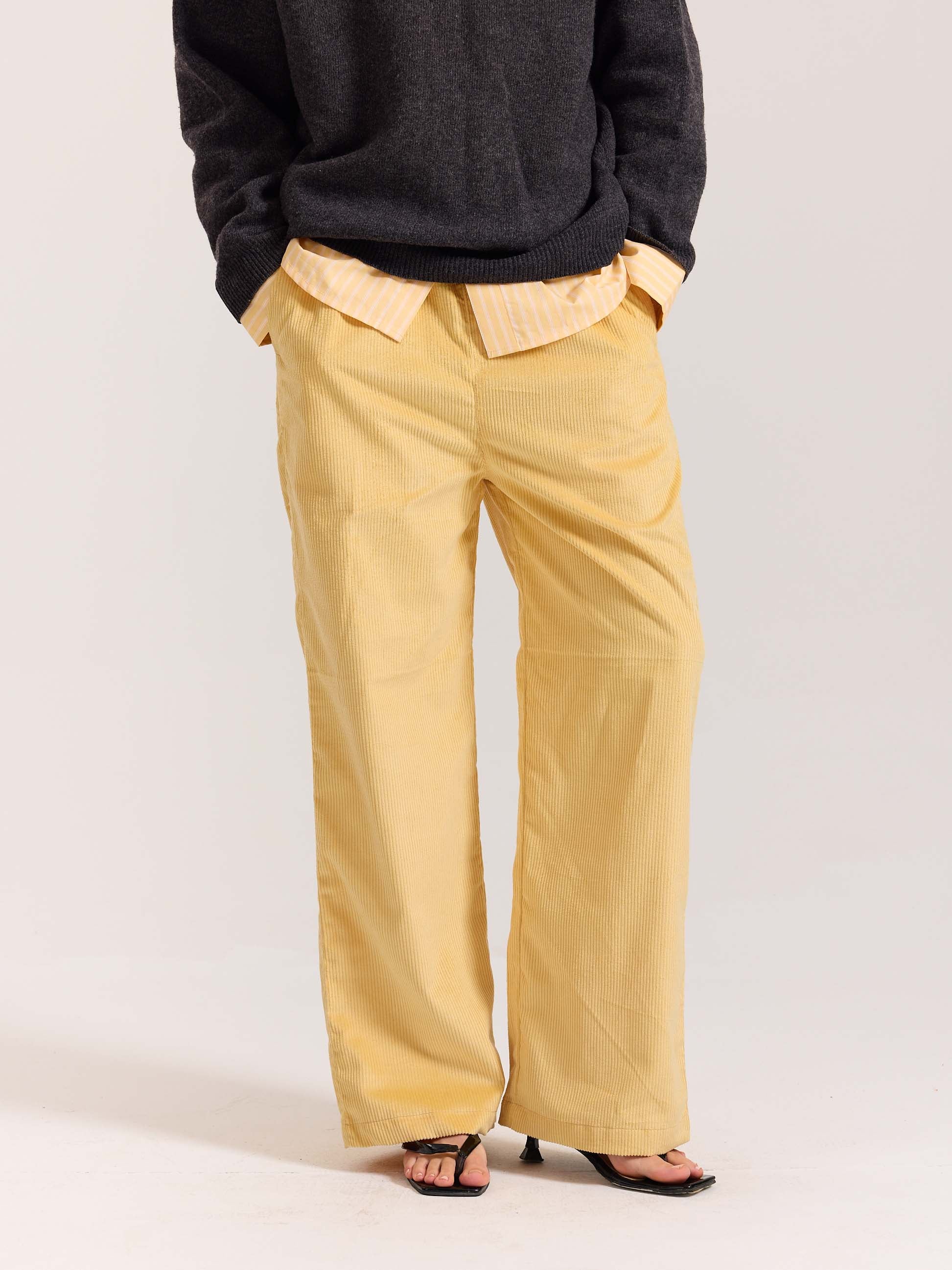 Butter Yellow Corduroy Pull-on Pants - Image 7
