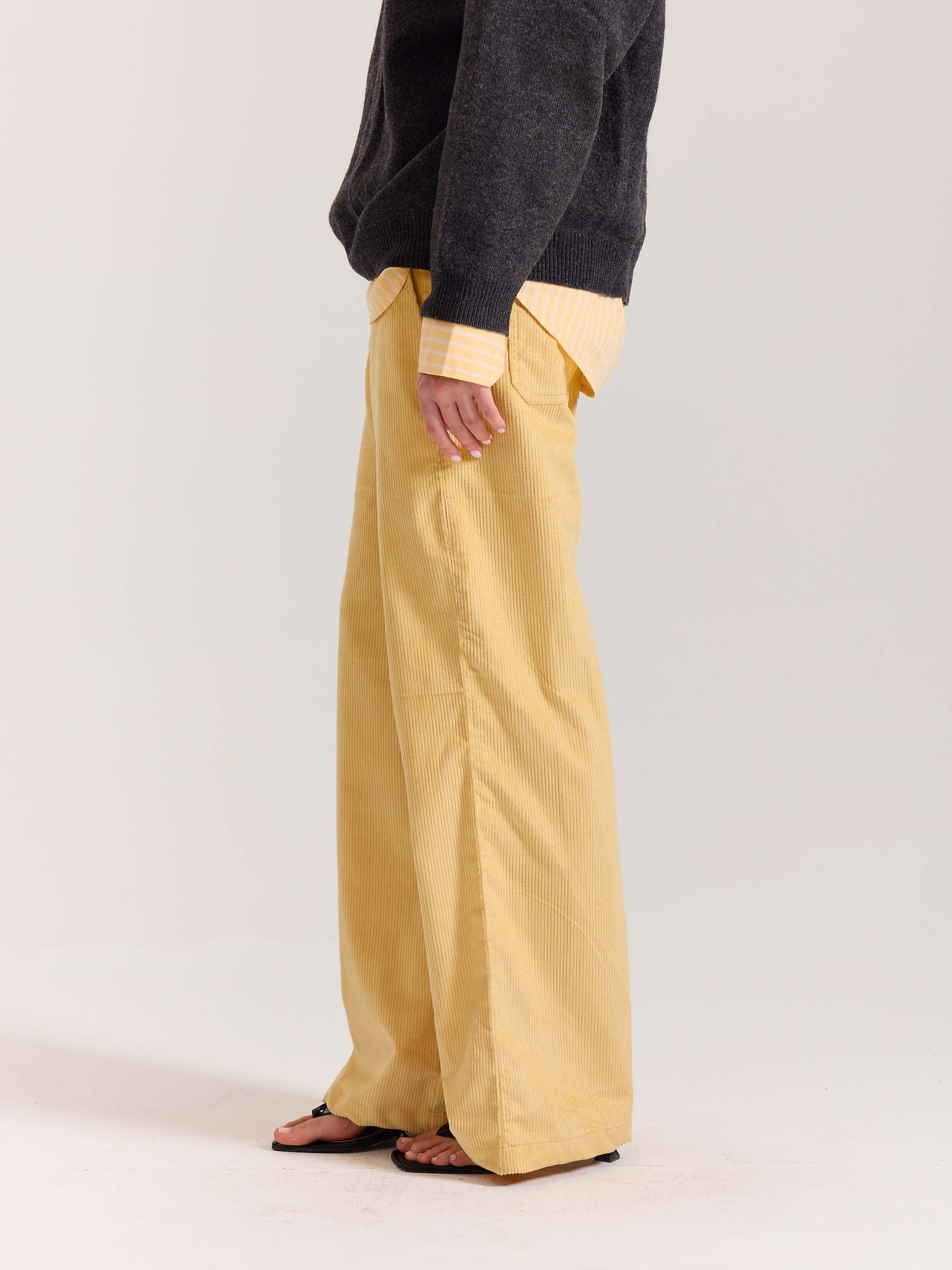Butter Yellow Corduroy Pull-on Pants - Image 8