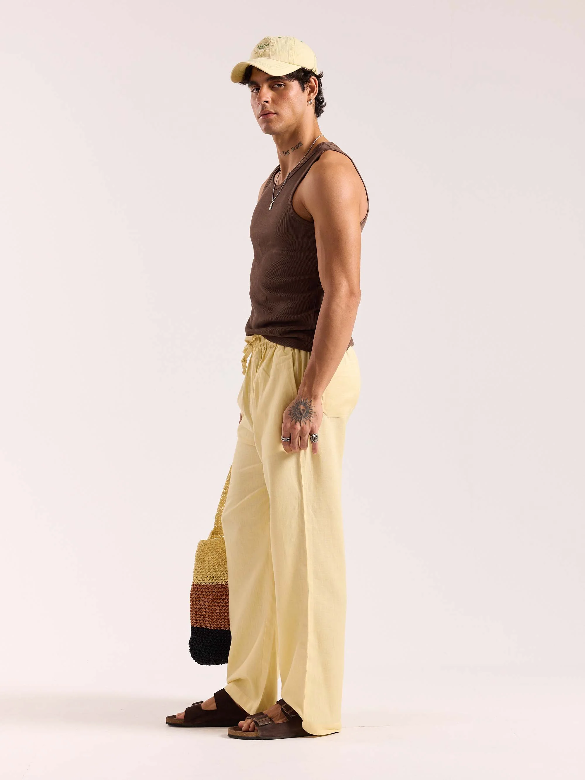 Butter Yellow Linen Pull-on Pants - Image 7