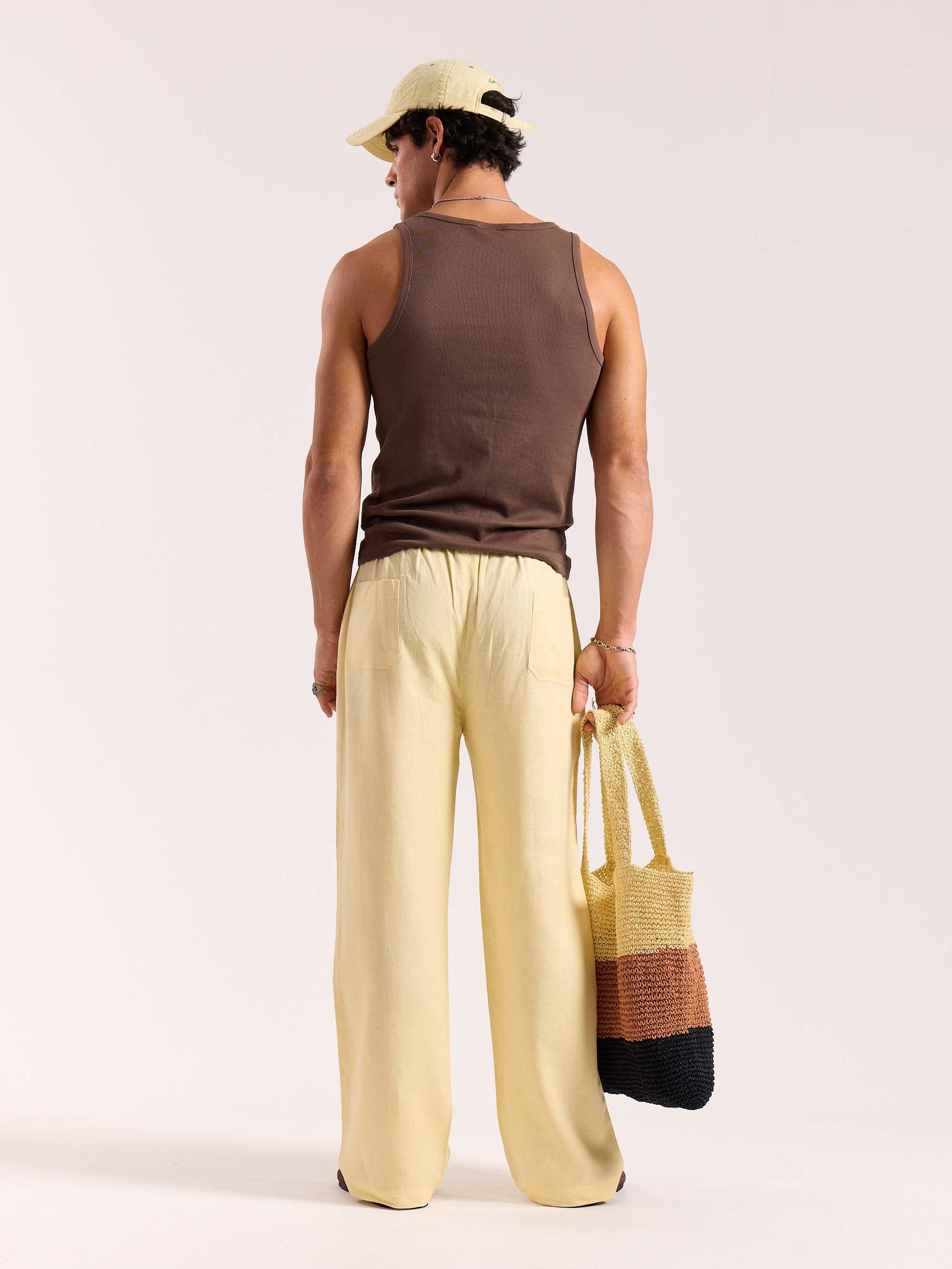Butter Yellow Linen Pull-on Pants - Image 8