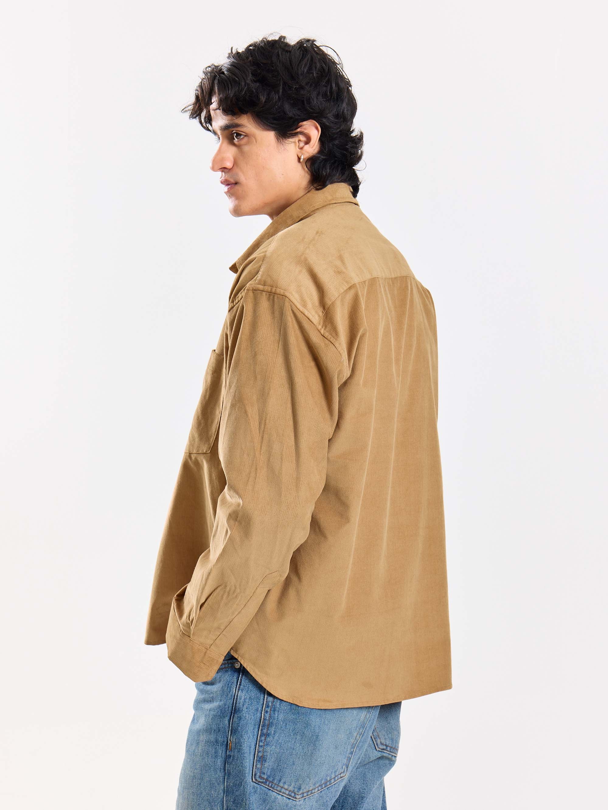 Camel Corduroy Oversized Shirt - Image 7