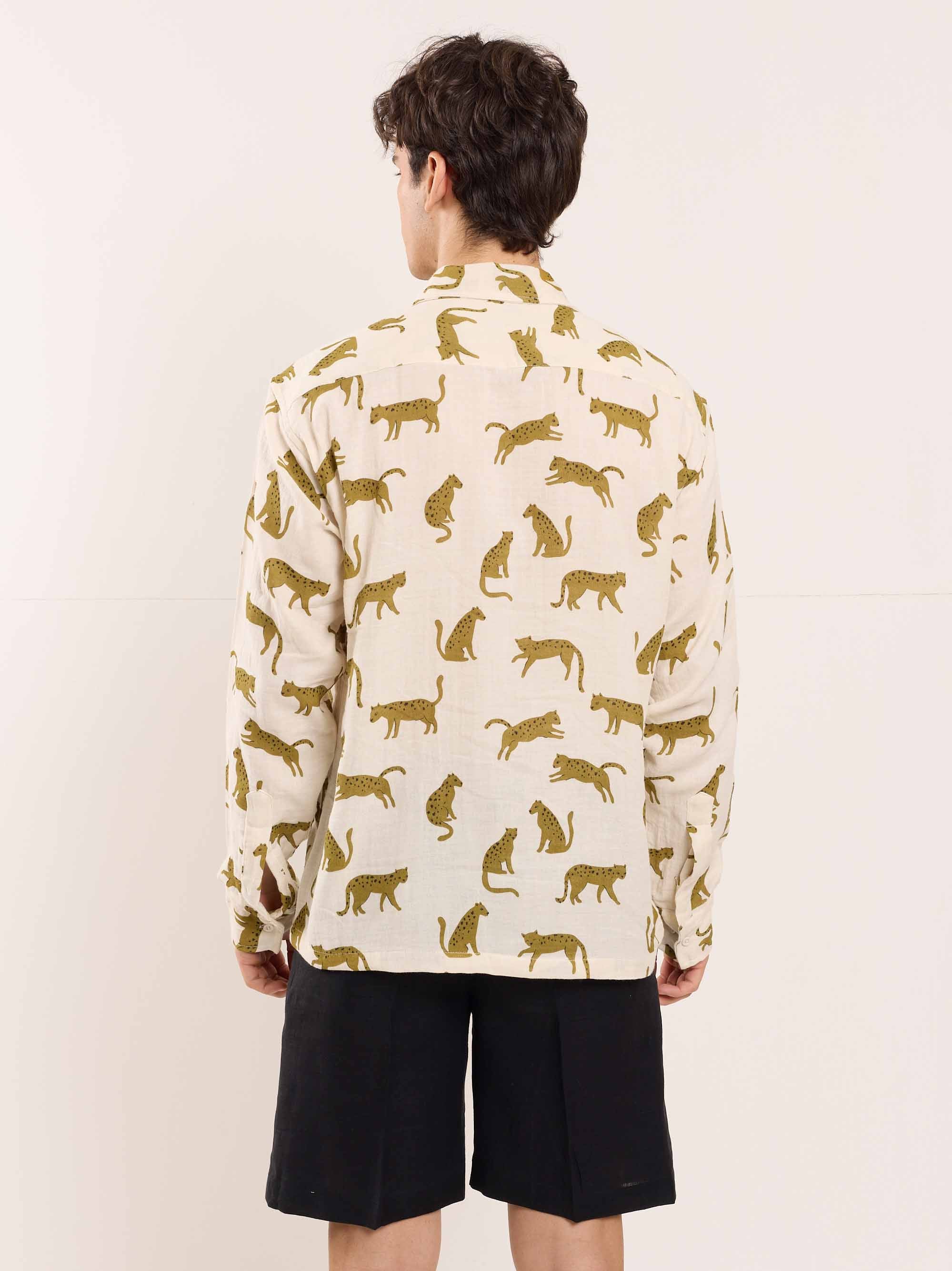Cheetah Printed Gauze Holiday Shirt - Image 6