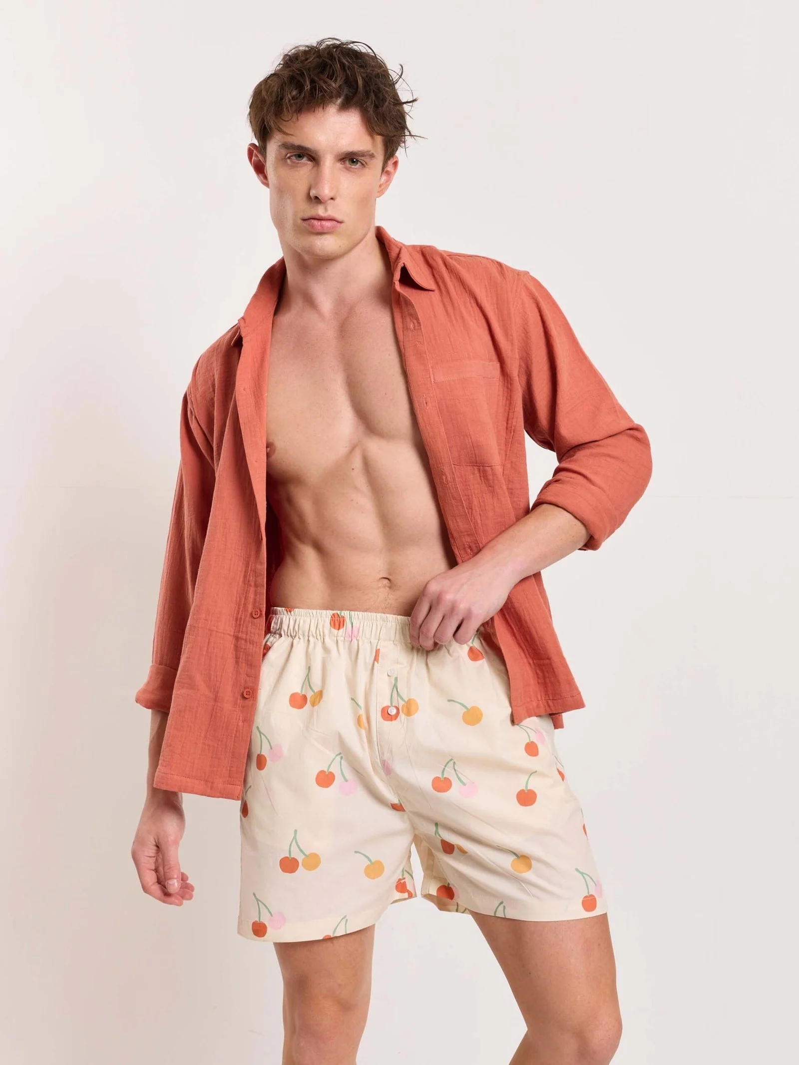 Cherry Printed Poplin Shorts - Image 4