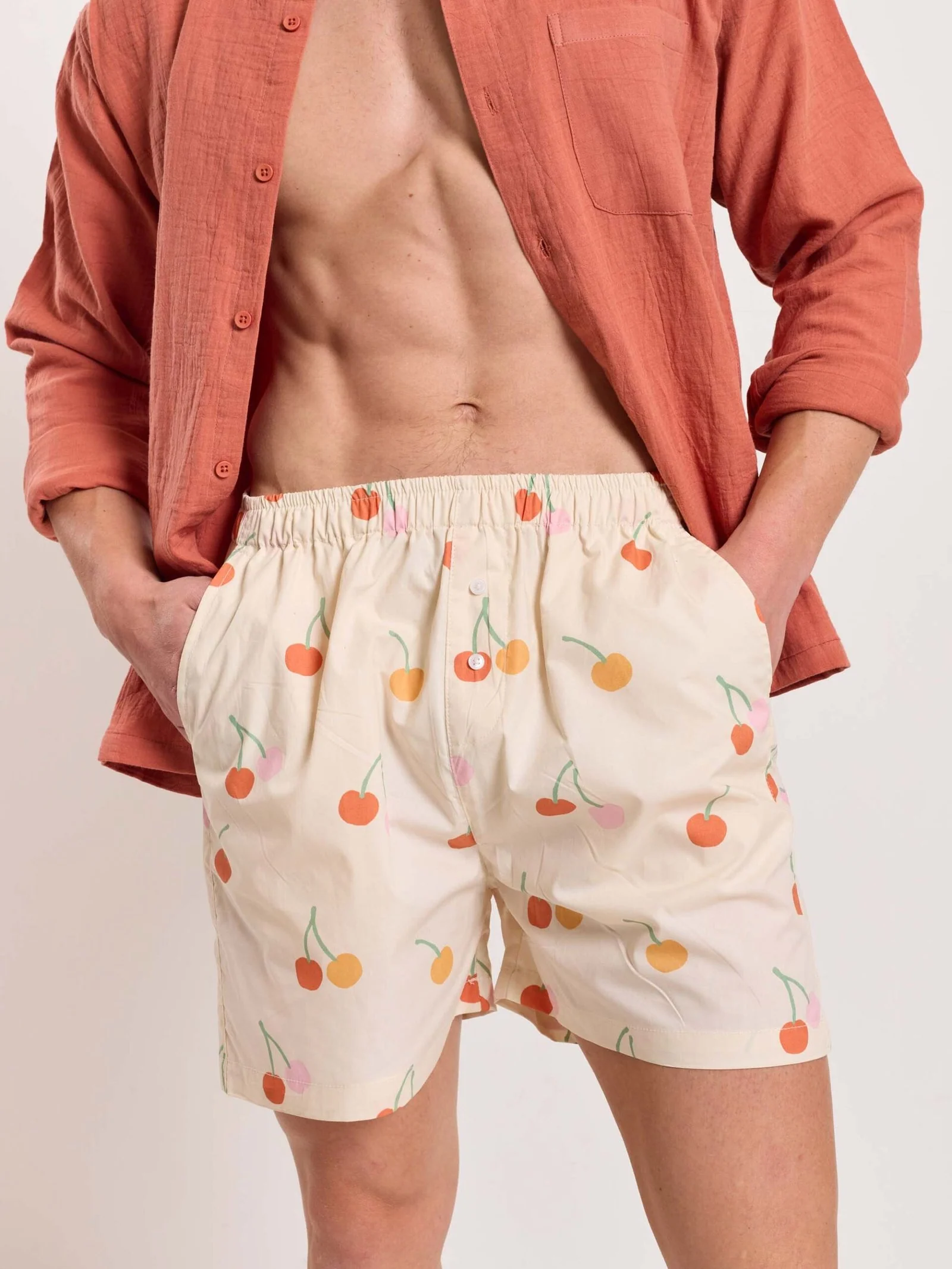 Cherry Printed Poplin Shorts - Image 5