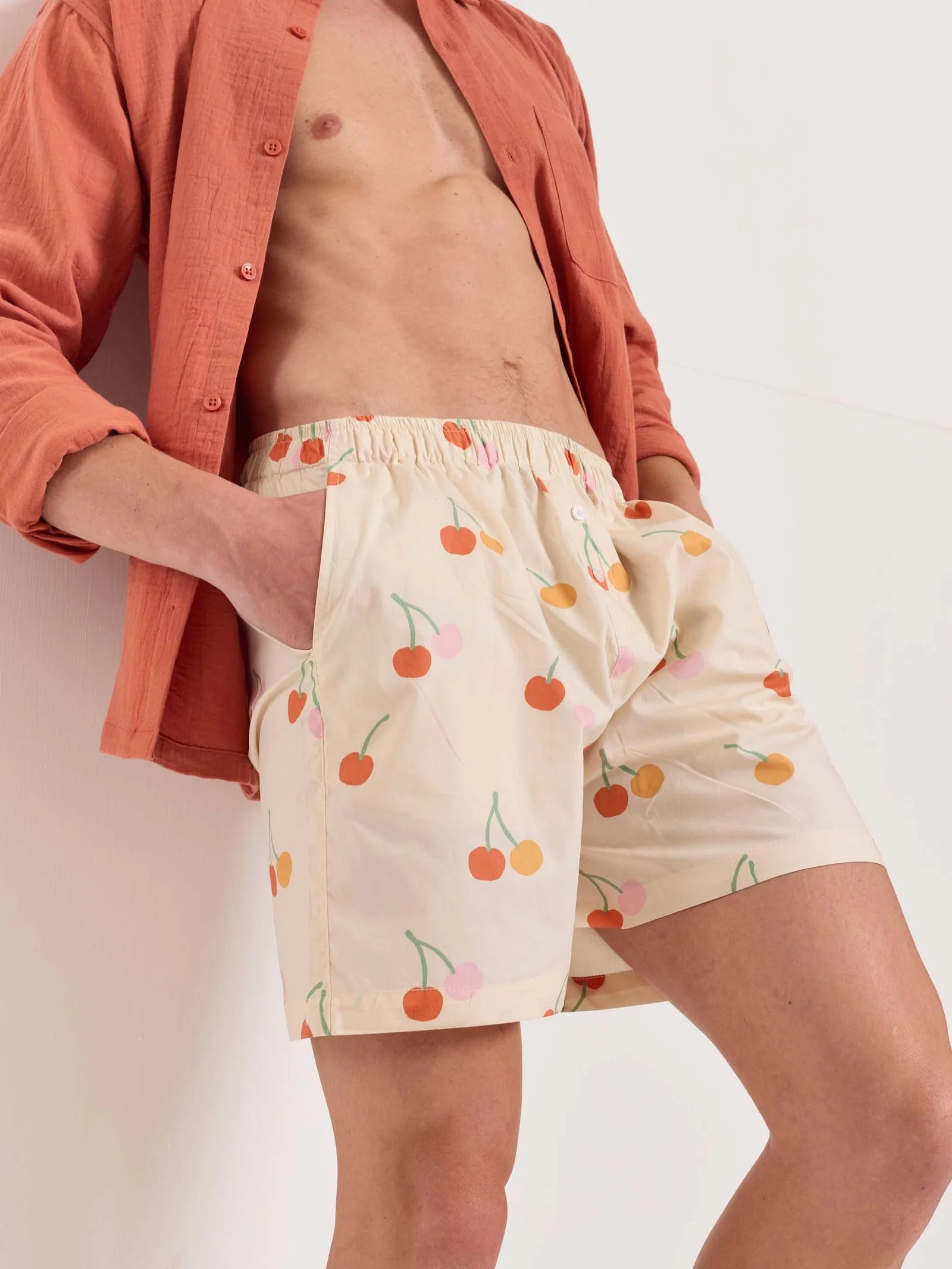 Cherry Printed Poplin Shorts - Image 7