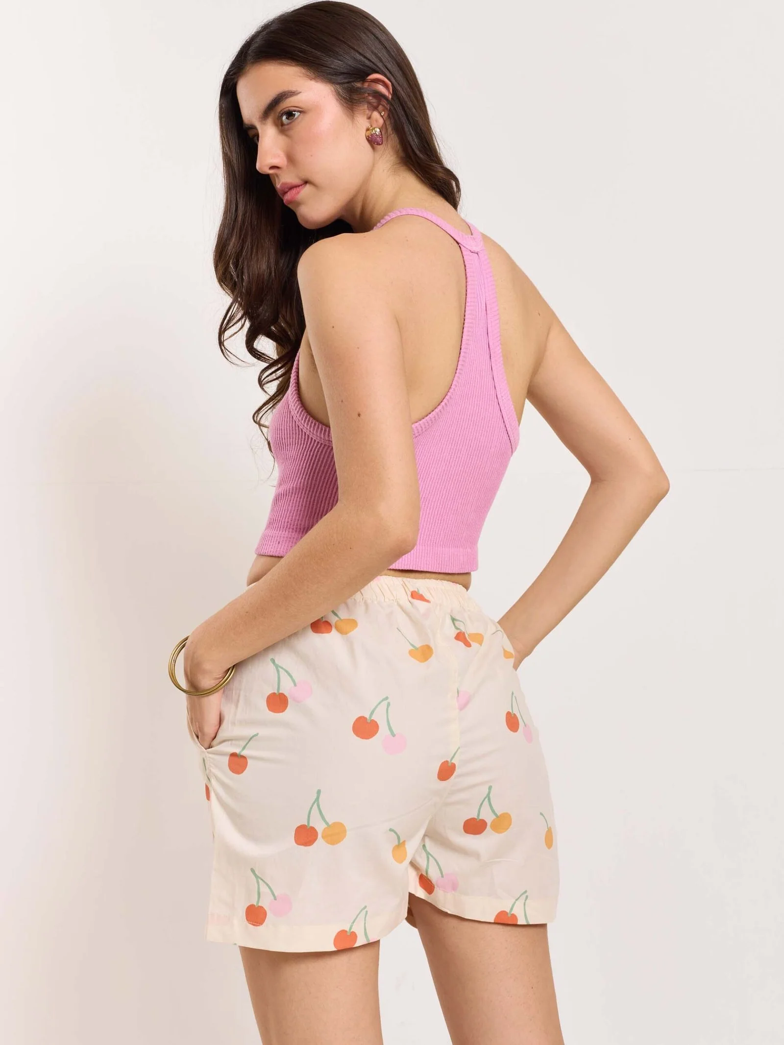 Cherry Printed Poplin Shorts - Image 8