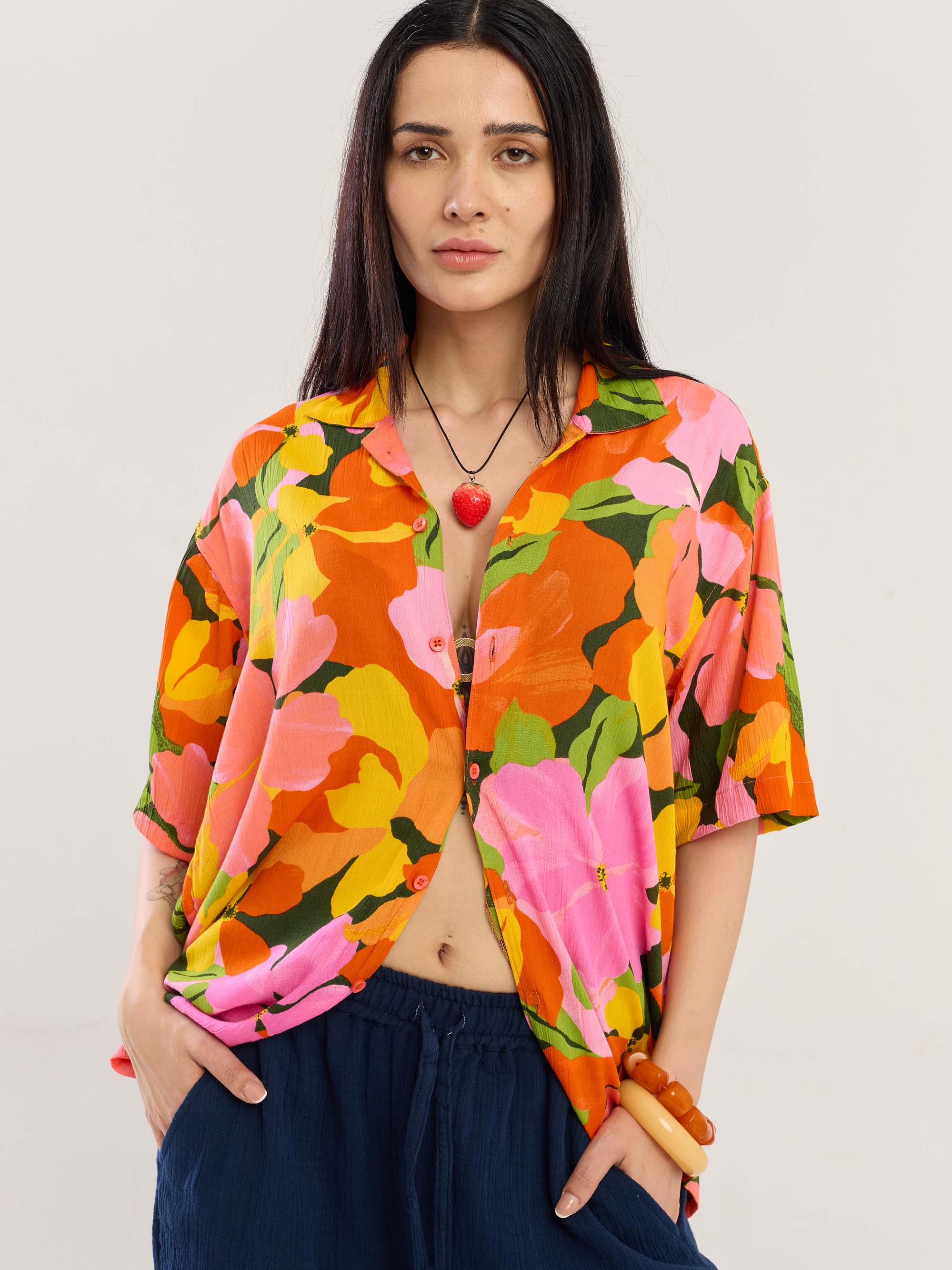 Citrus Bloom Wrinkled Shirt - Image 4