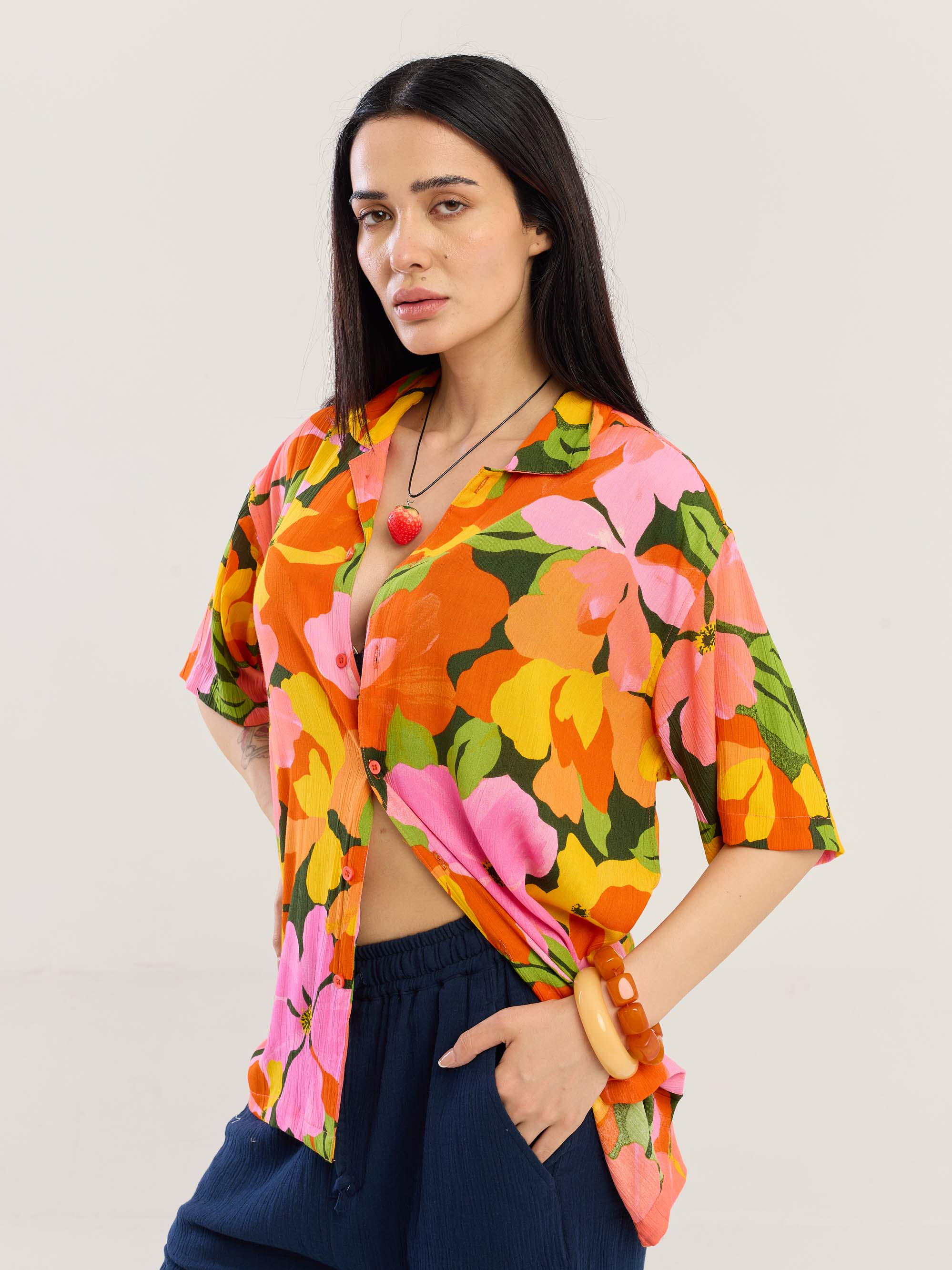 Citrus Bloom Wrinkled Shirt - Image 6