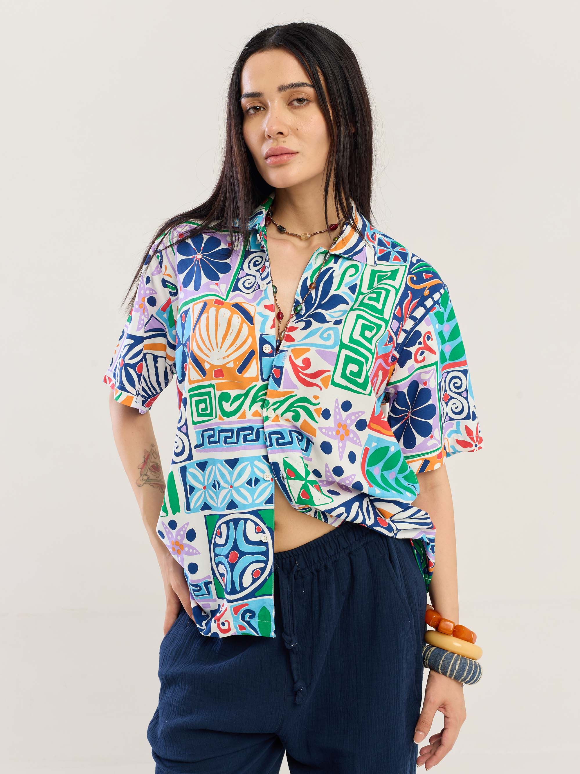 Coastal Tide Printed Shirt - Image 4