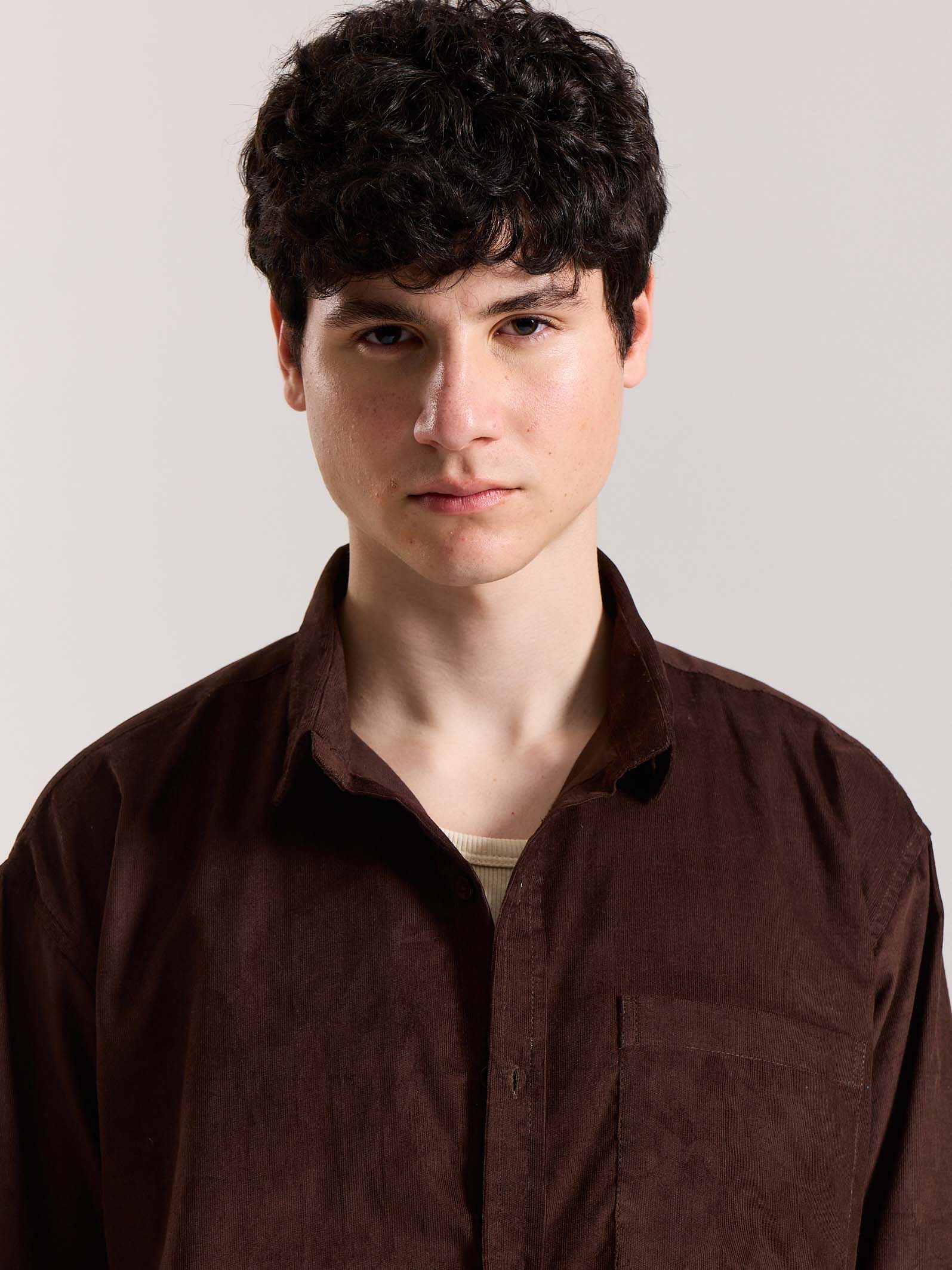 Coffee Brown Corduroy Oversized Shirt - Image 5