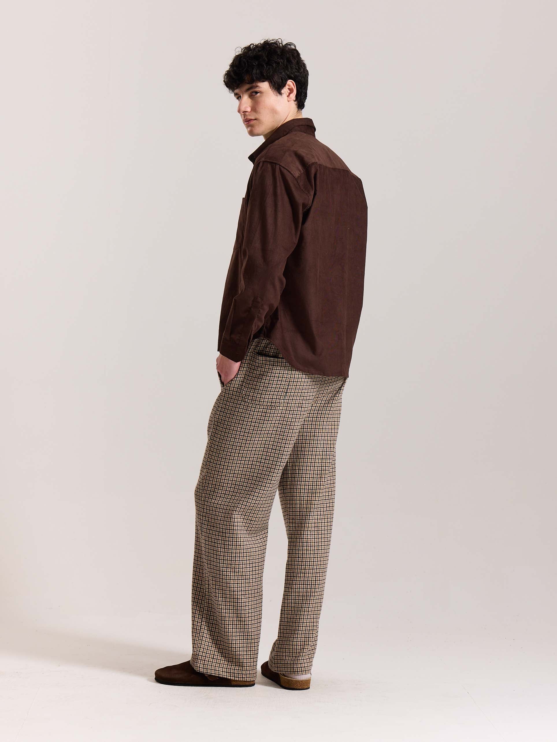 Coffee Brown Corduroy Oversized Shirt - Image 6