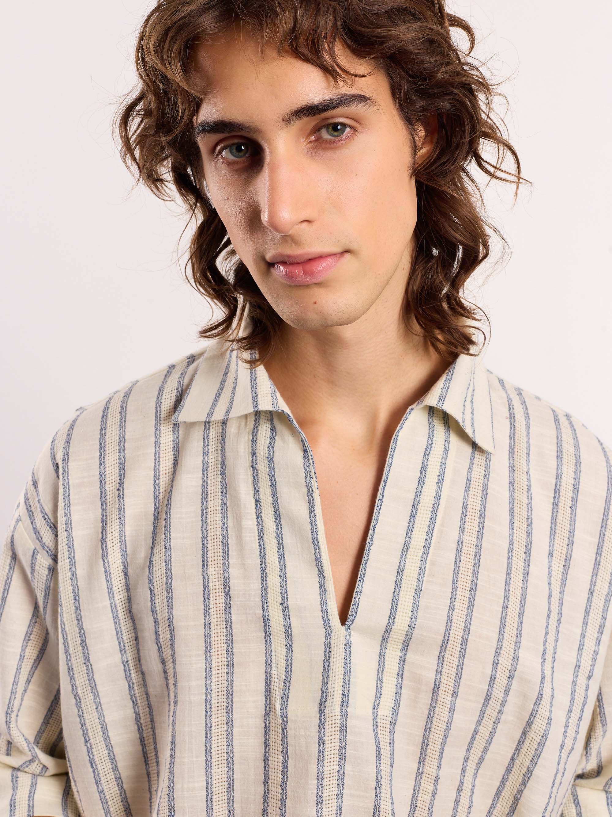Cream Blue Panelled Pullover - Image 5