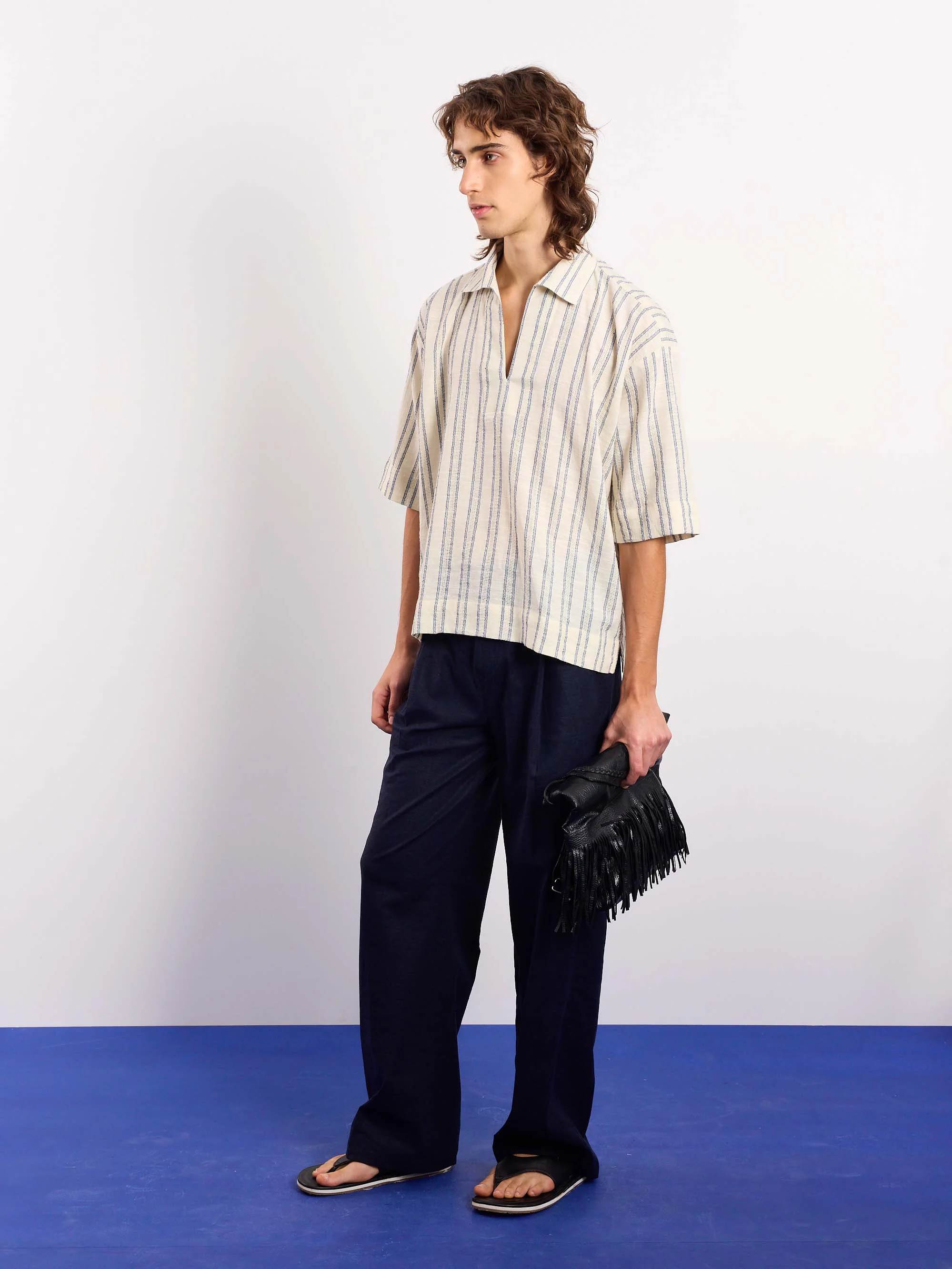 Cream Blue Panelled Pullover - Image 6