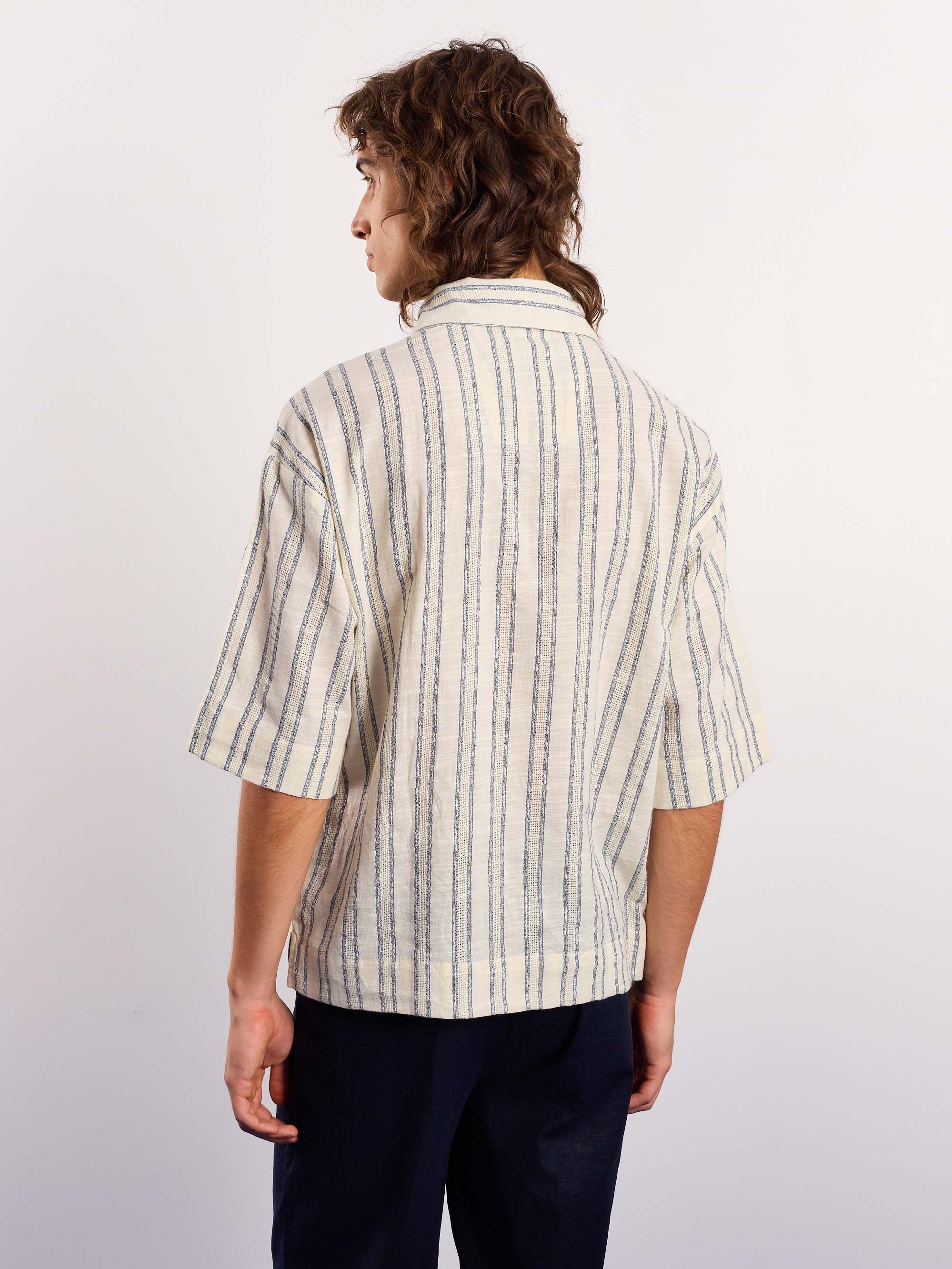 Cream Blue Panelled Pullover - Image 8