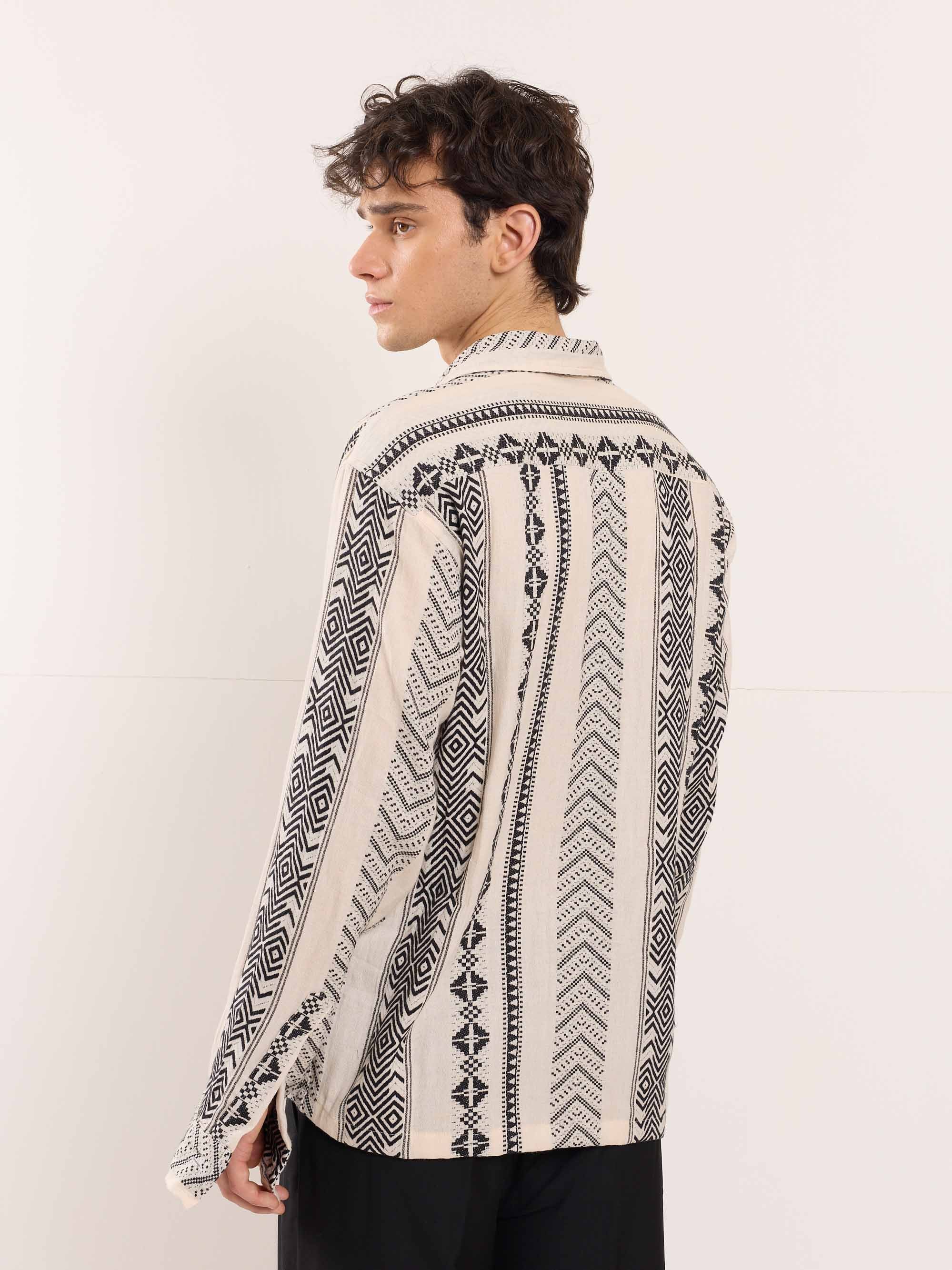 Cream Jacquard Weave Shirt - Image 6