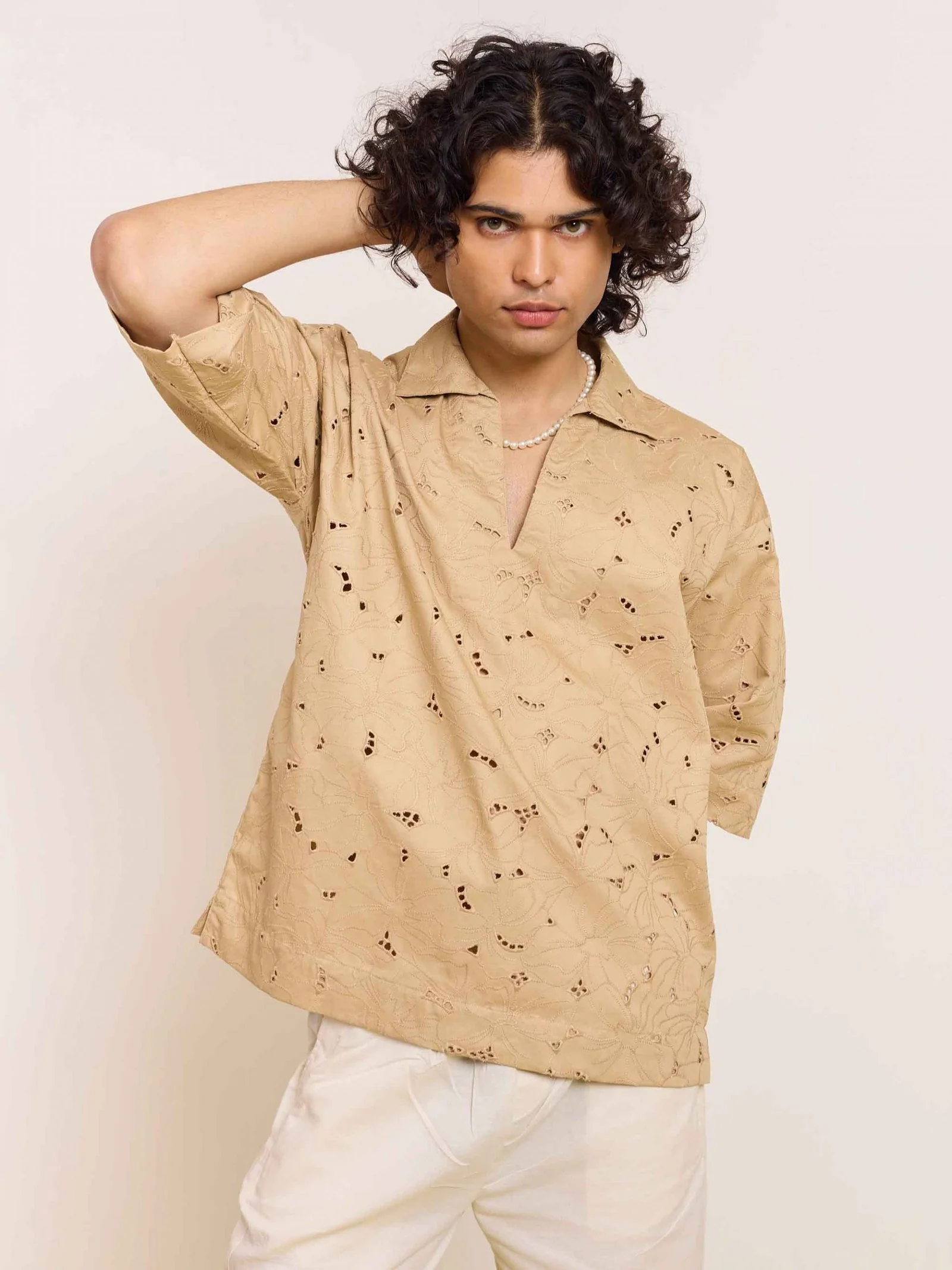 Dark Beige Cutwork Pullover - Image 3